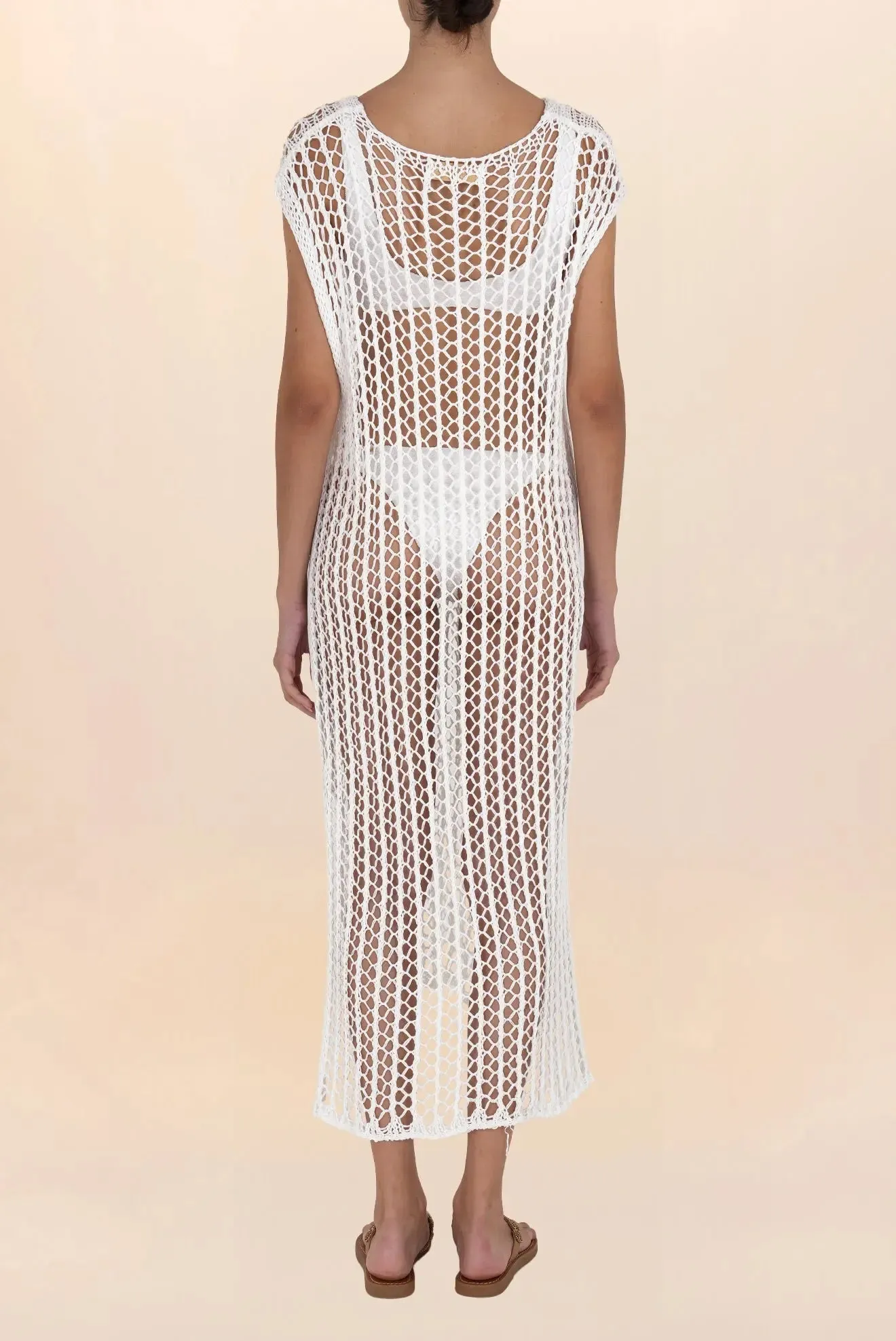 Long white crochet dress | Timeless Essentials Zingara
