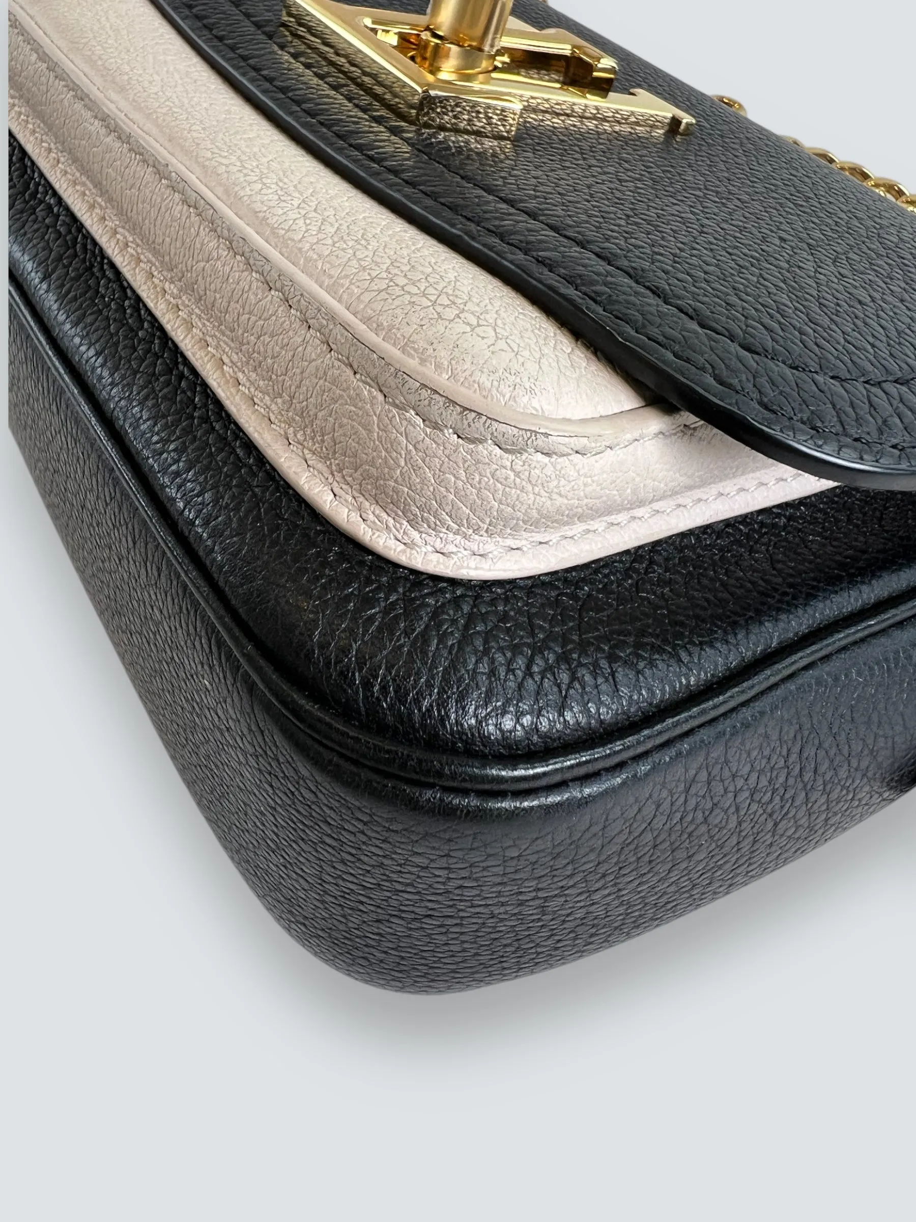 Louis Vuitton Black & Cream Empriente Leather Lockme Tender Crossbody