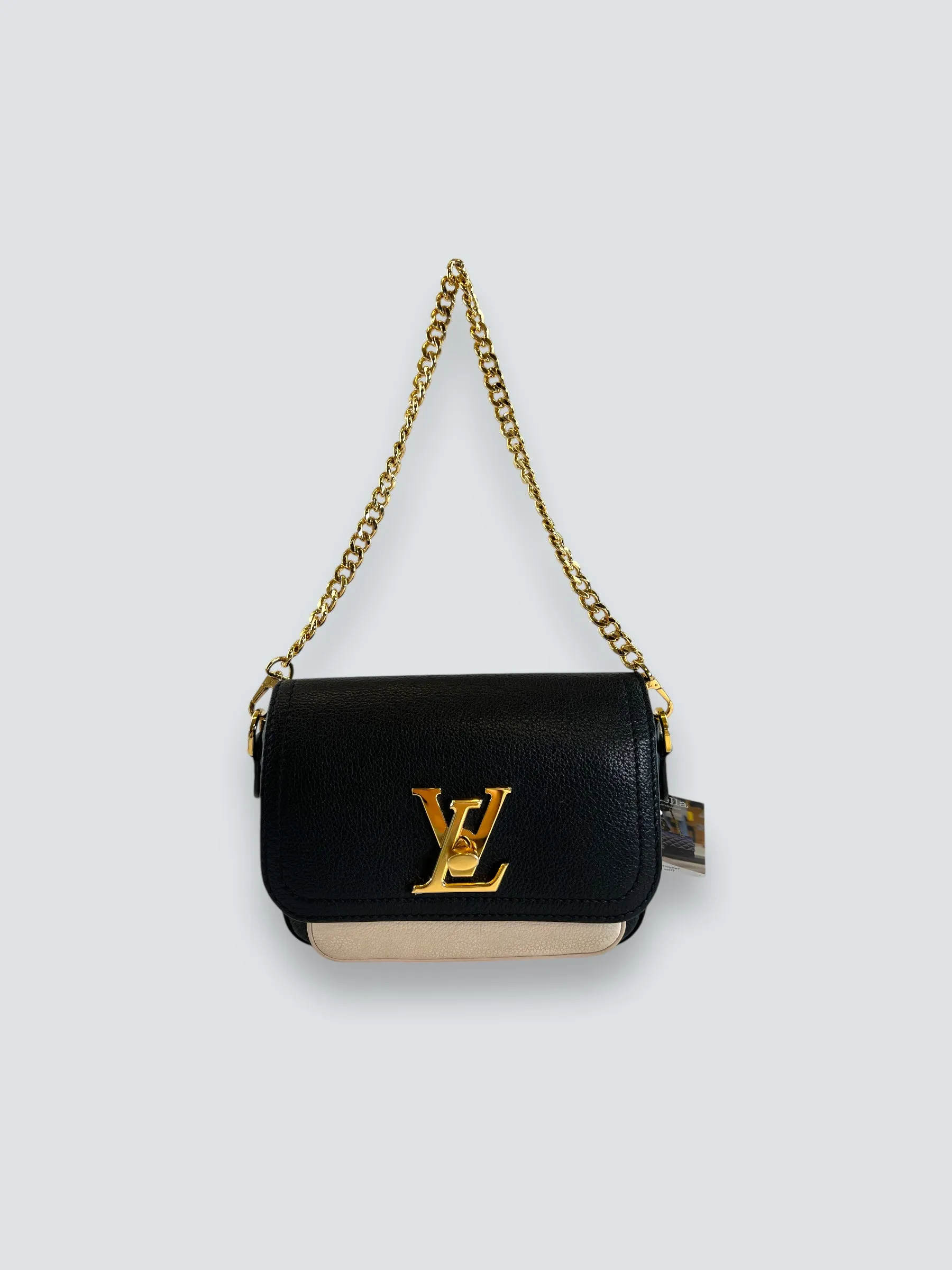 Louis Vuitton Black & Cream Empriente Leather Lockme Tender Crossbody