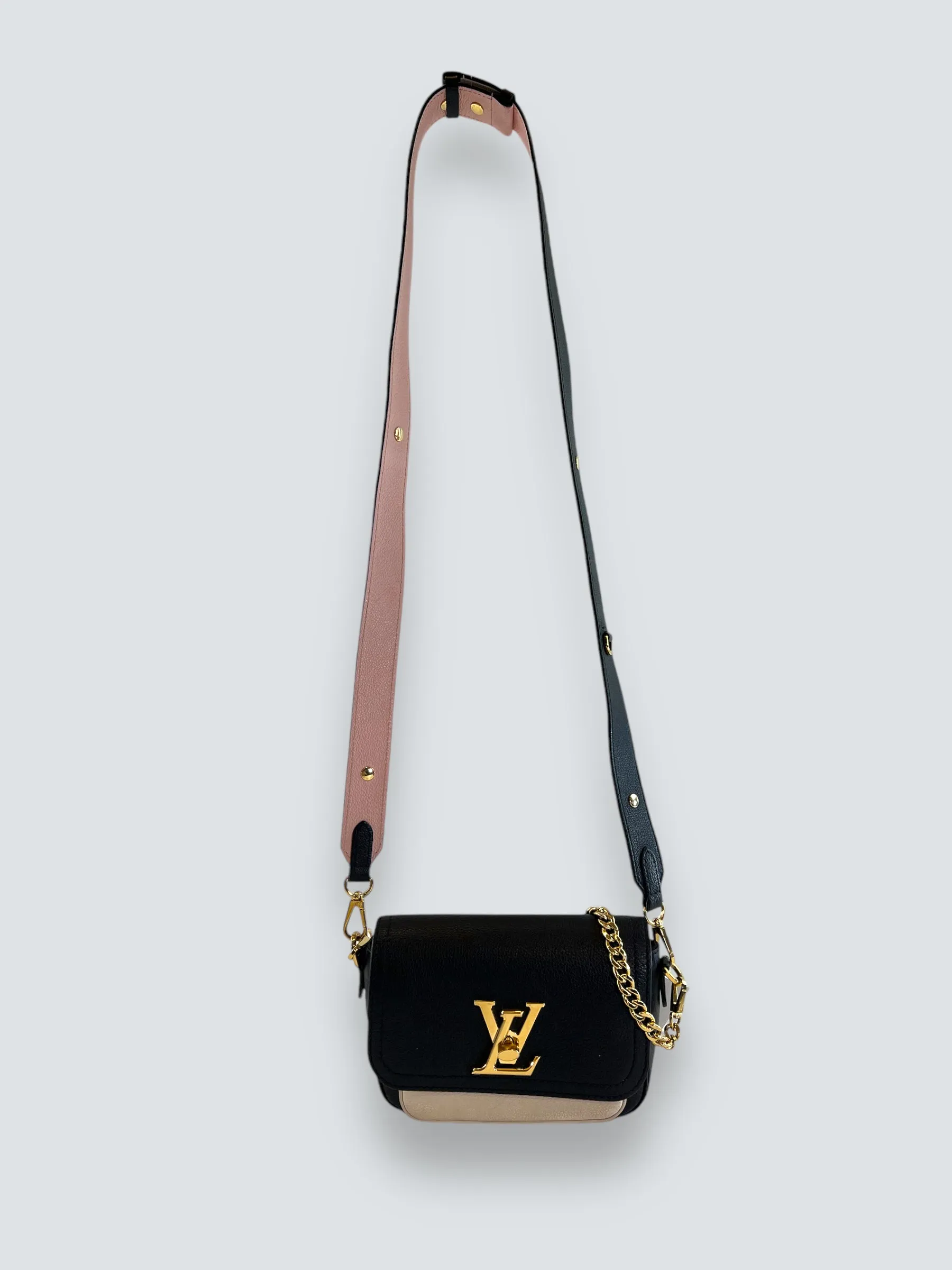 Louis Vuitton Black & Cream Empriente Leather Lockme Tender Crossbody