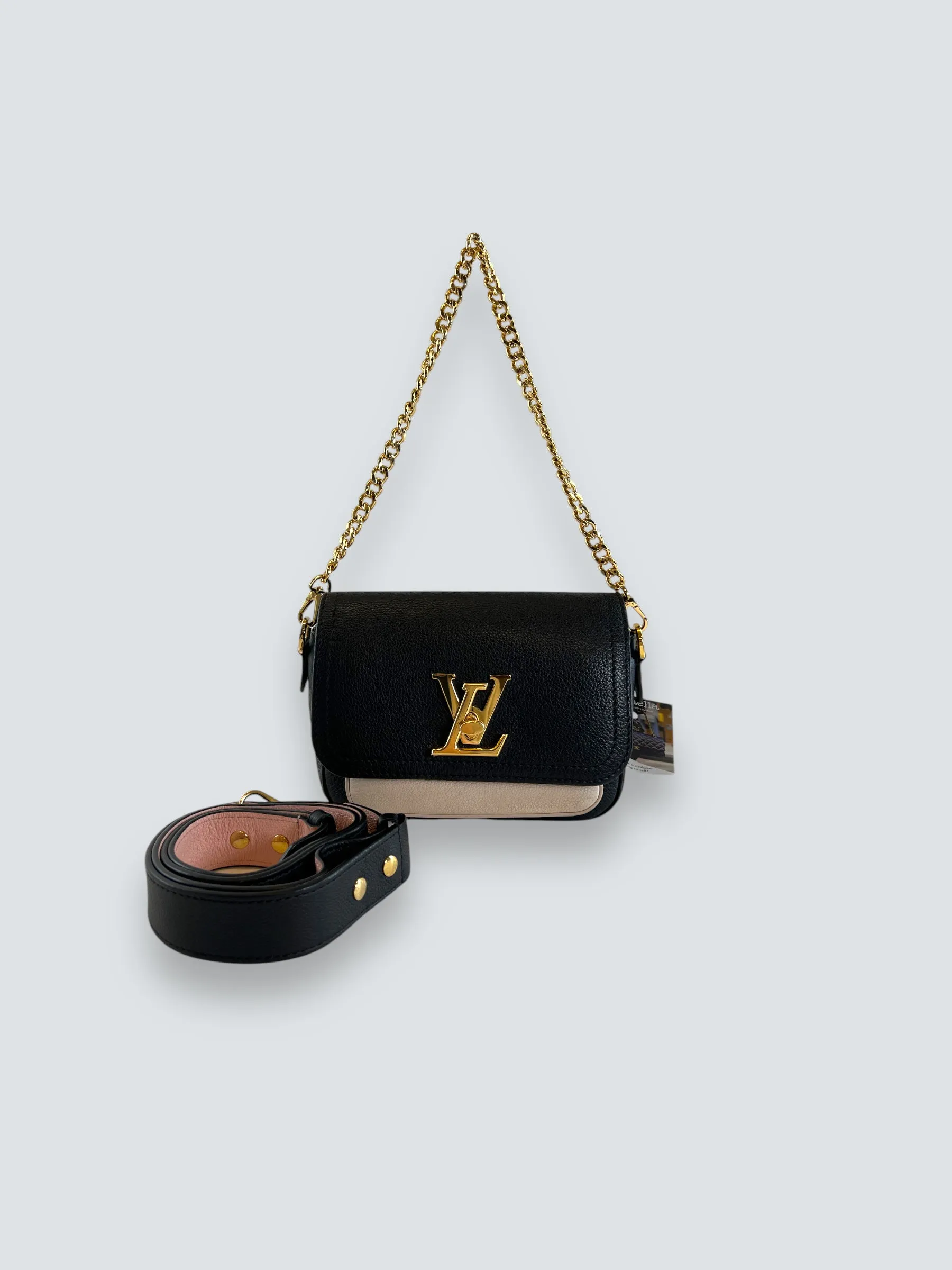 Louis Vuitton Black & Cream Empriente Leather Lockme Tender Crossbody