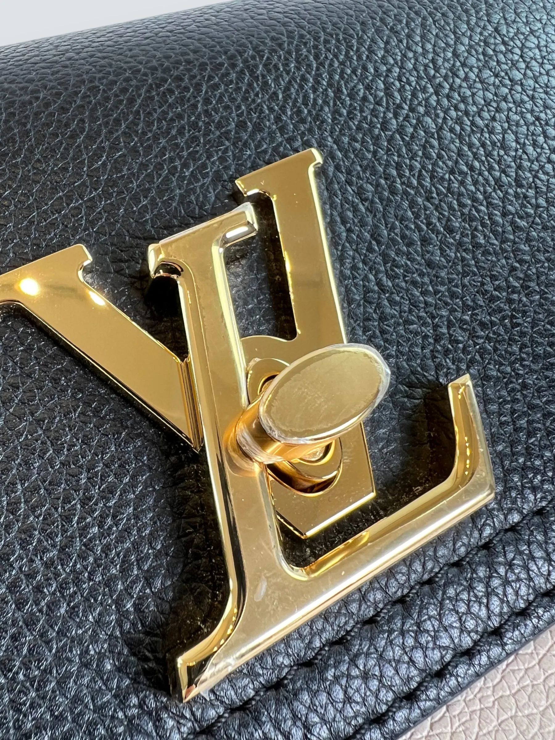 Louis Vuitton Black & Cream Empriente Leather Lockme Tender Crossbody