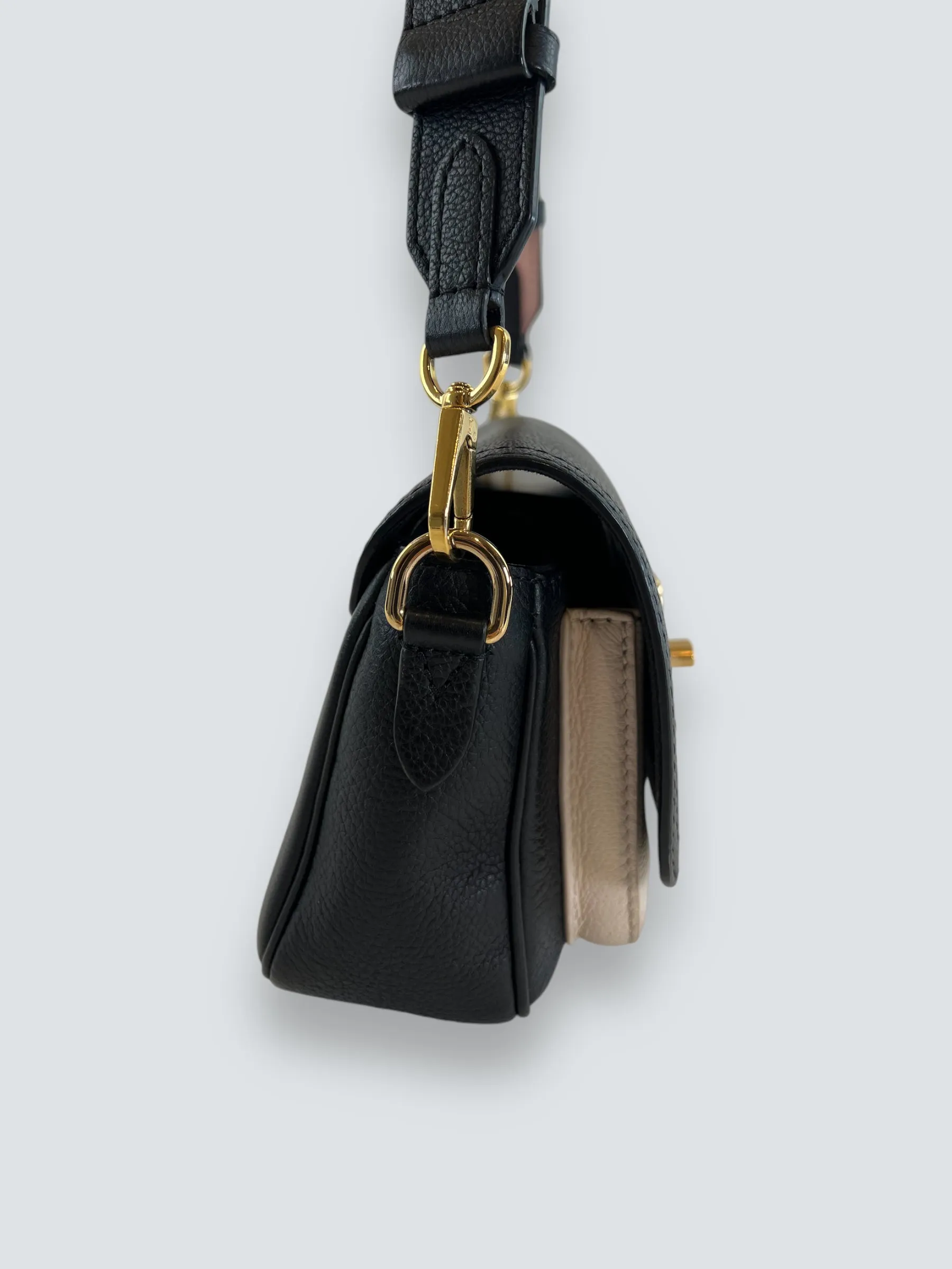 Louis Vuitton Black & Cream Empriente Leather Lockme Tender Crossbody