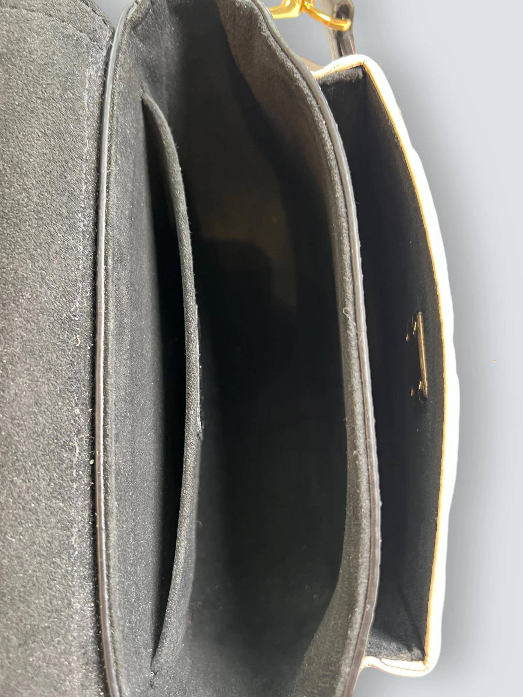 Louis Vuitton Black & Cream Empriente Leather Lockme Tender Crossbody