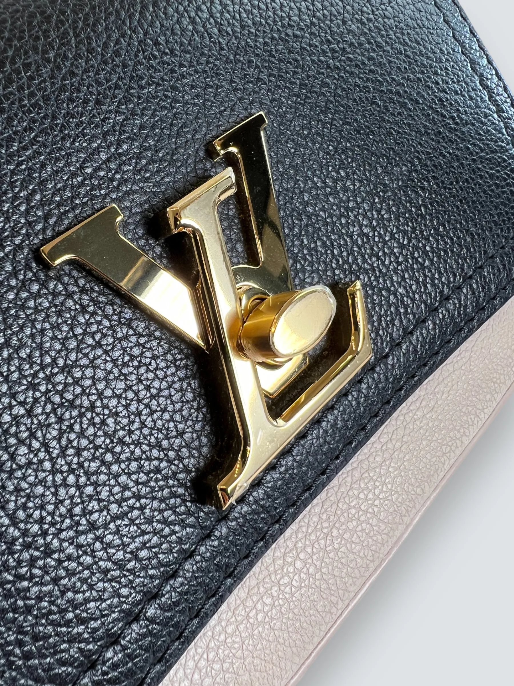Louis Vuitton Black & Cream Empriente Leather Lockme Tender Crossbody