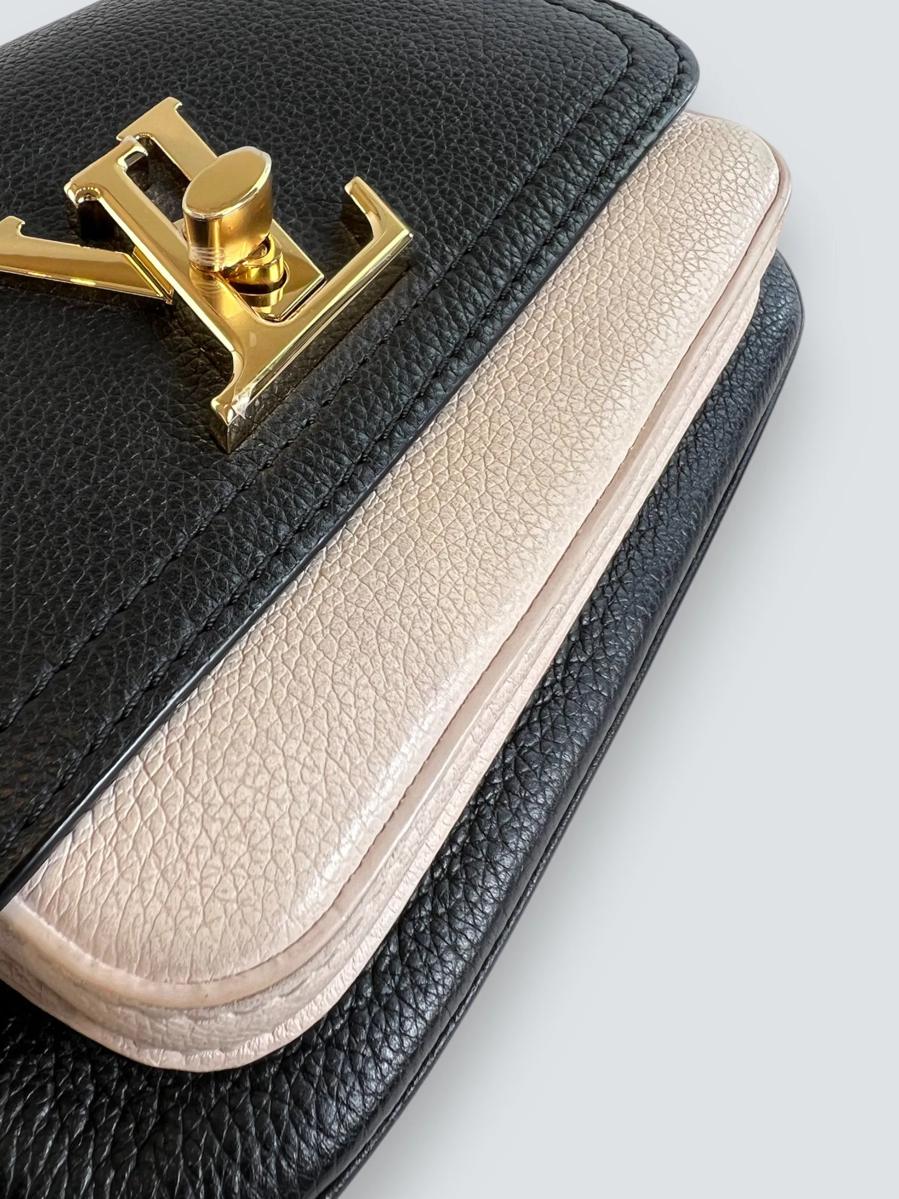 Louis Vuitton Black & Cream Empriente Leather Lockme Tender Crossbody