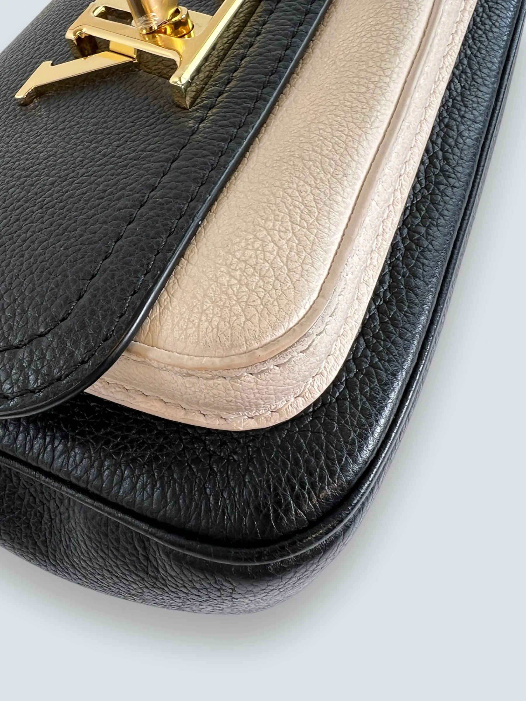 Louis Vuitton Black & Cream Empriente Leather Lockme Tender Crossbody