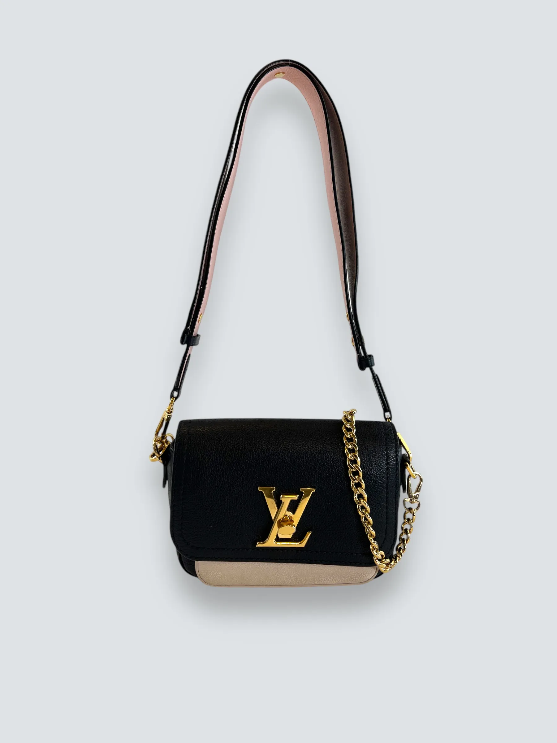 Louis Vuitton Black & Cream Empriente Leather Lockme Tender Crossbody