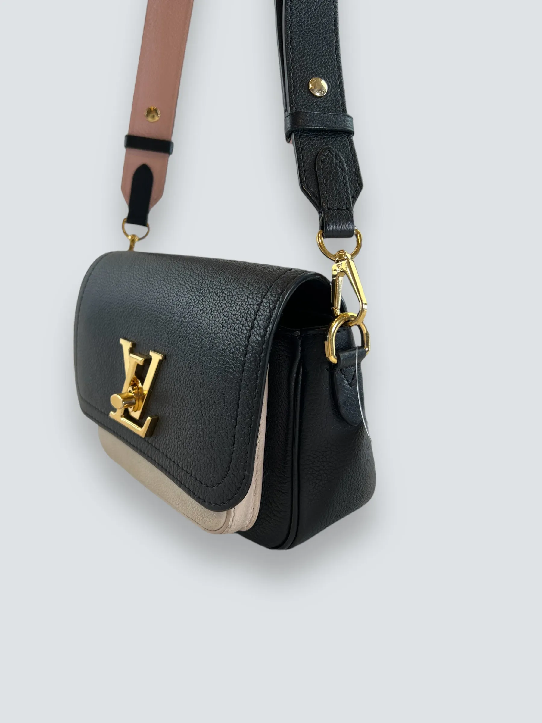 Louis Vuitton Black & Cream Empriente Leather Lockme Tender Crossbody