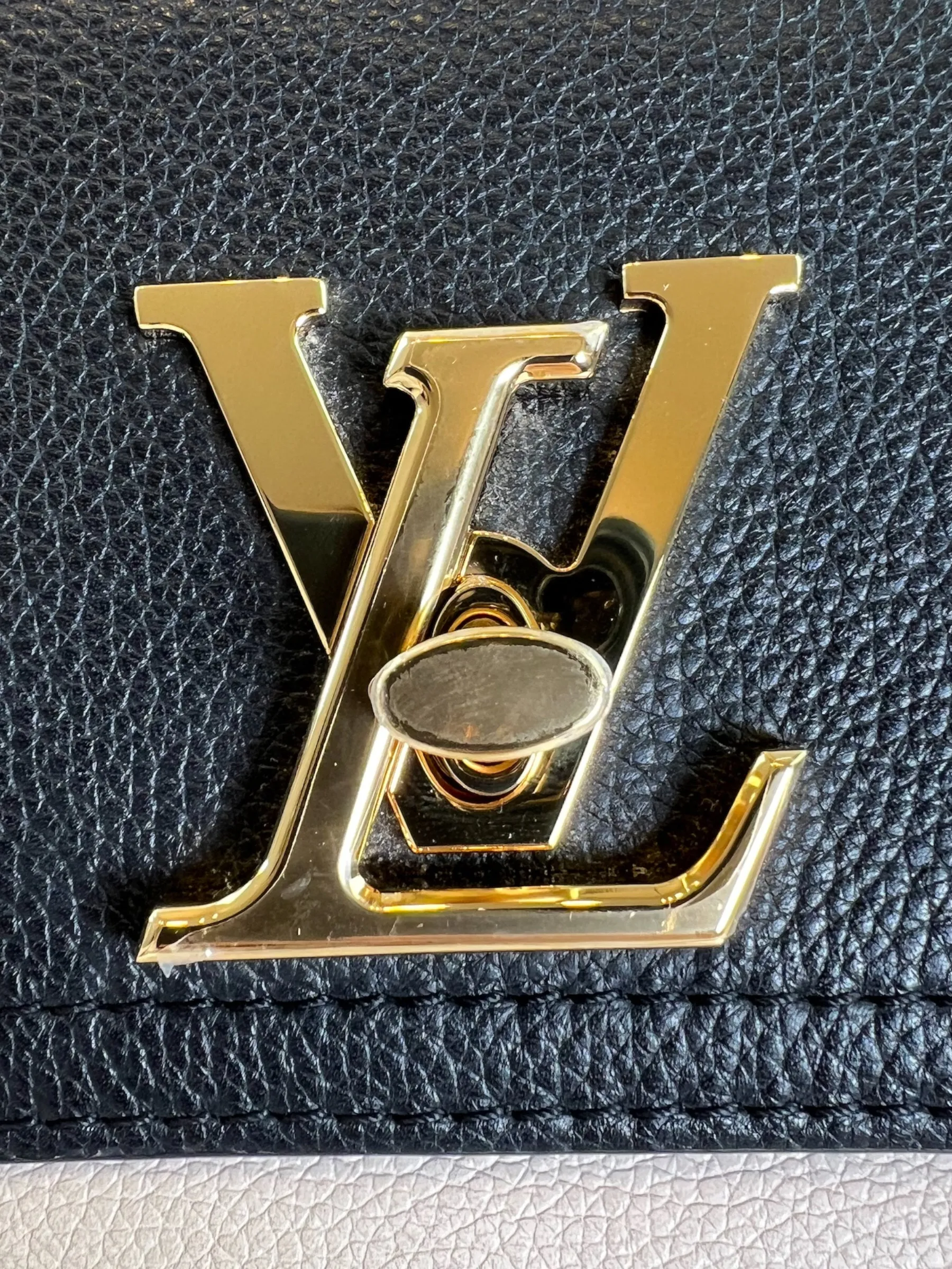 Louis Vuitton Black & Cream Empriente Leather Lockme Tender Crossbody