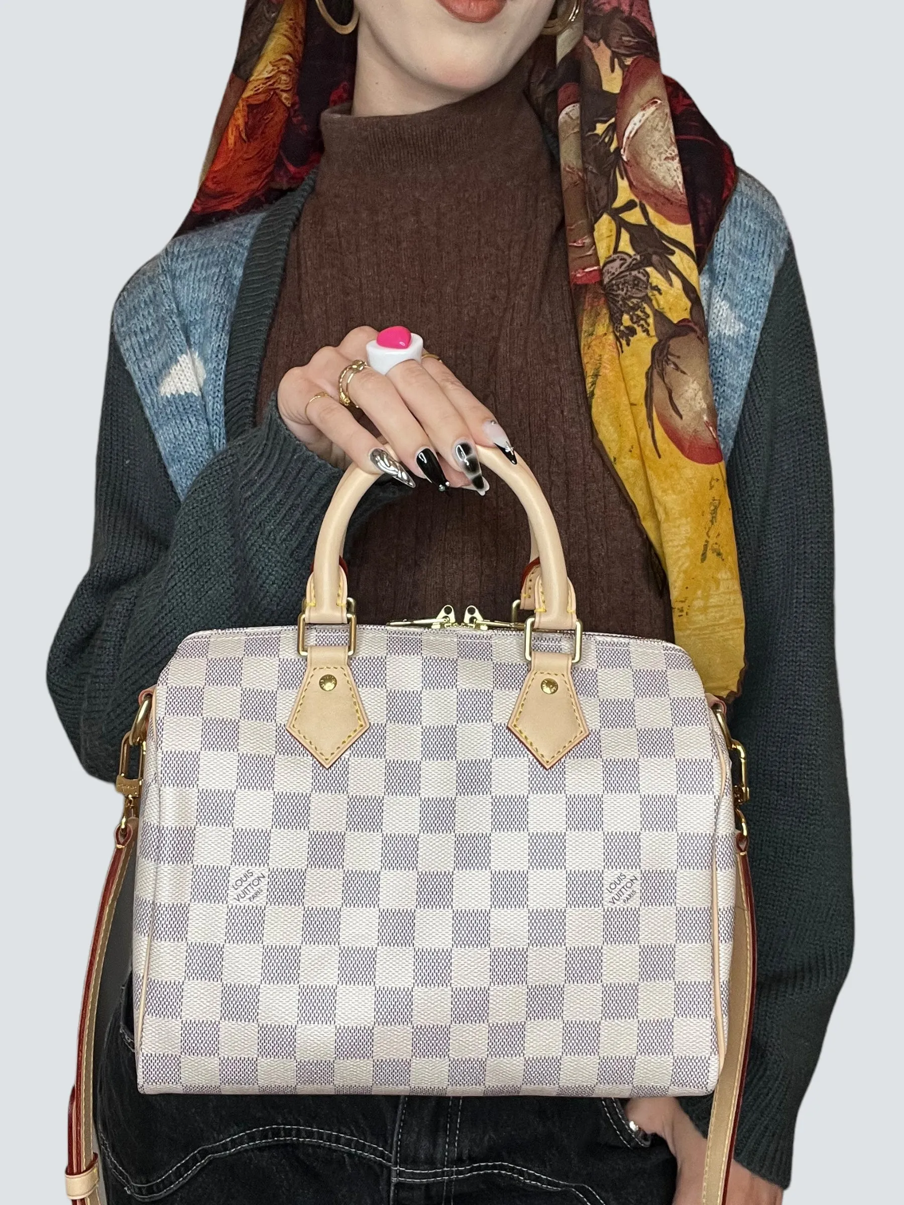 Louis Vuitton Damier Azur Canvas Speedy 25 Bandouliere