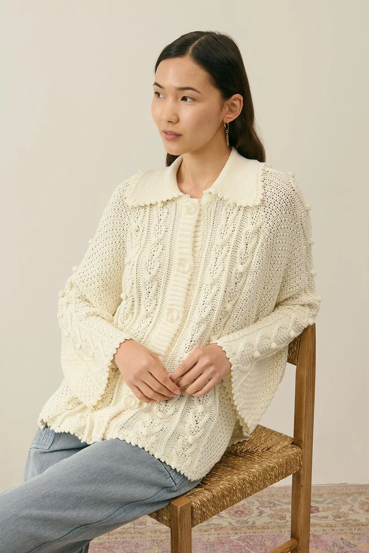 Louise Misha Khellane Cream Cardigan