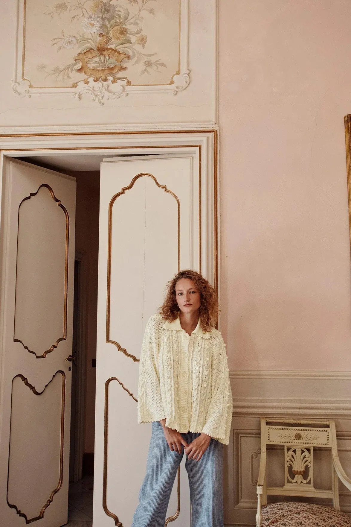 Louise Misha Khellane Cream Cardigan