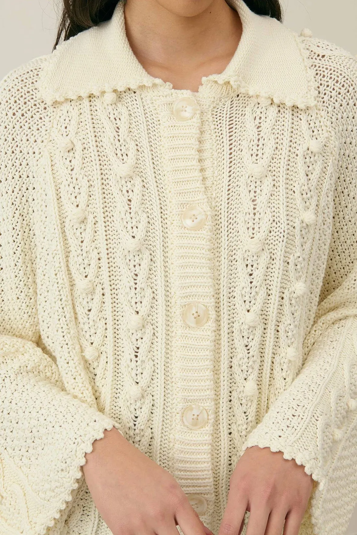 Louise Misha Khellane Cream Cardigan