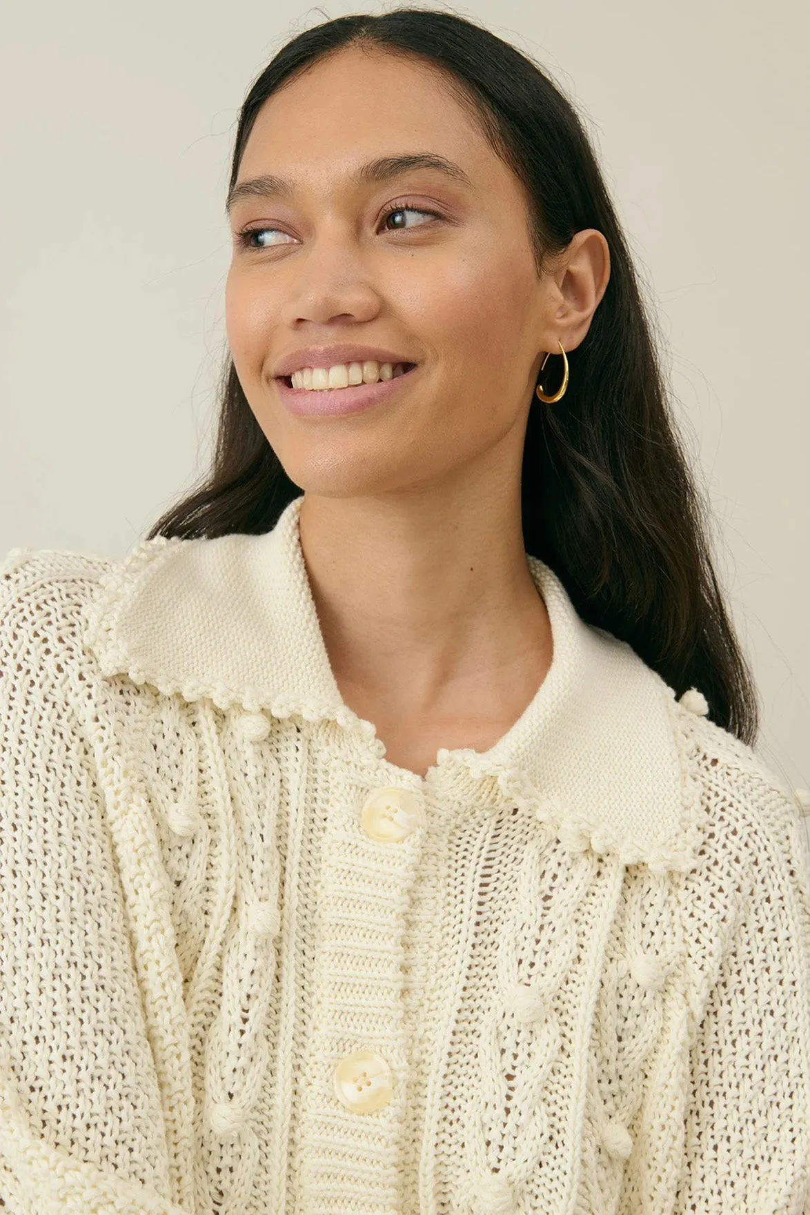 Louise Misha Khellane Cream Cardigan