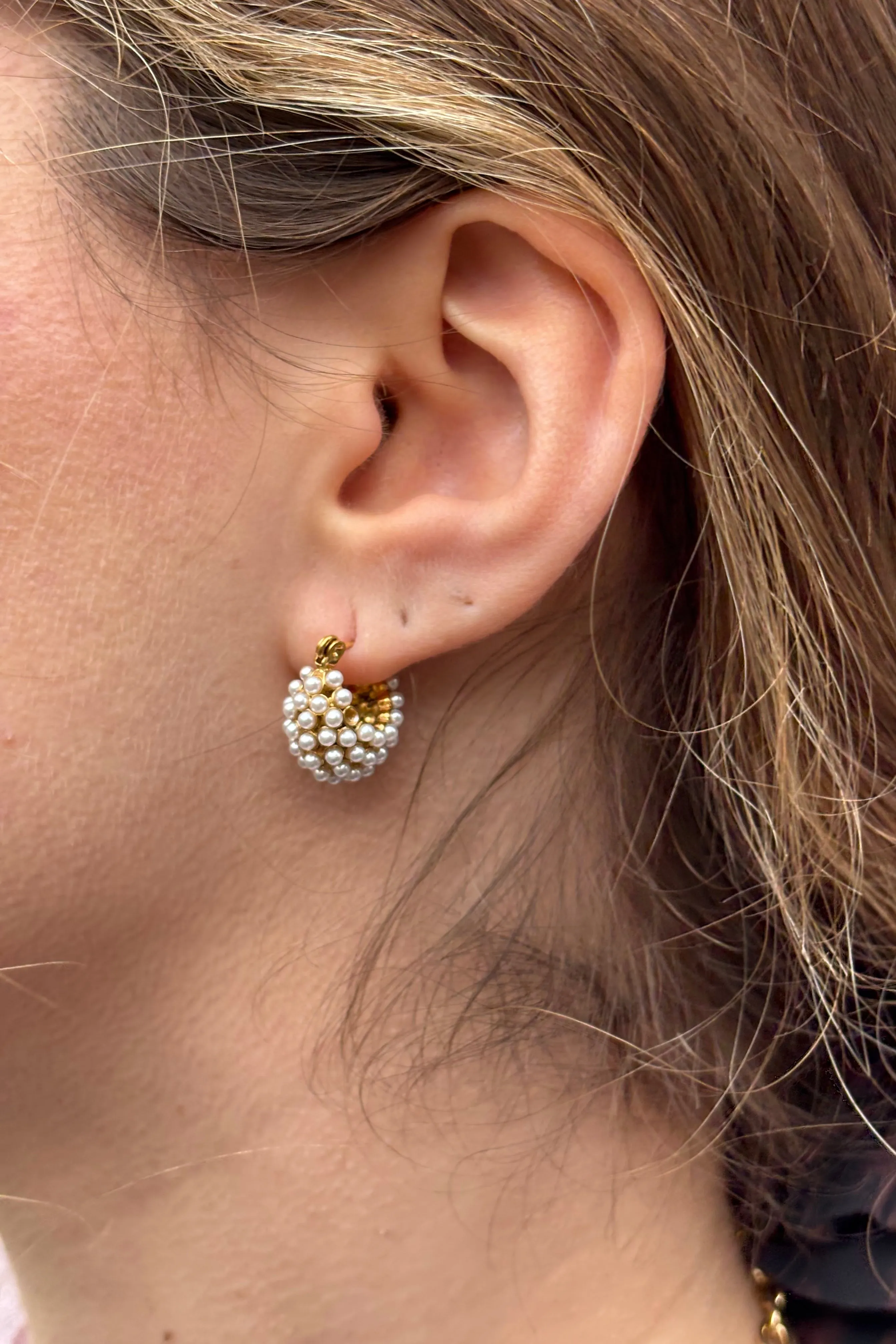 Lunar Pearl Chubby Hoops