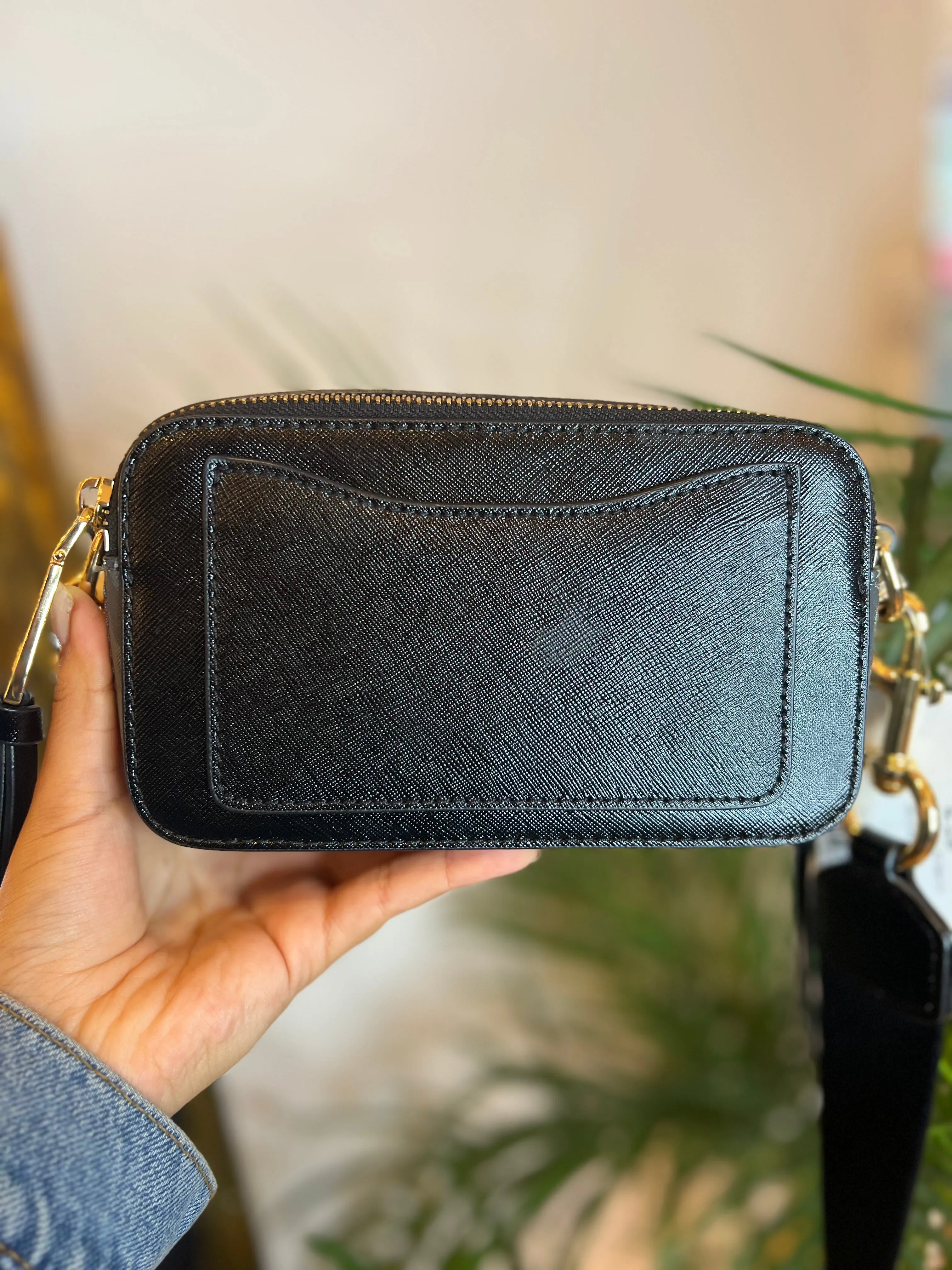 Marc Jacobs Black & Grey Leather Snapshot