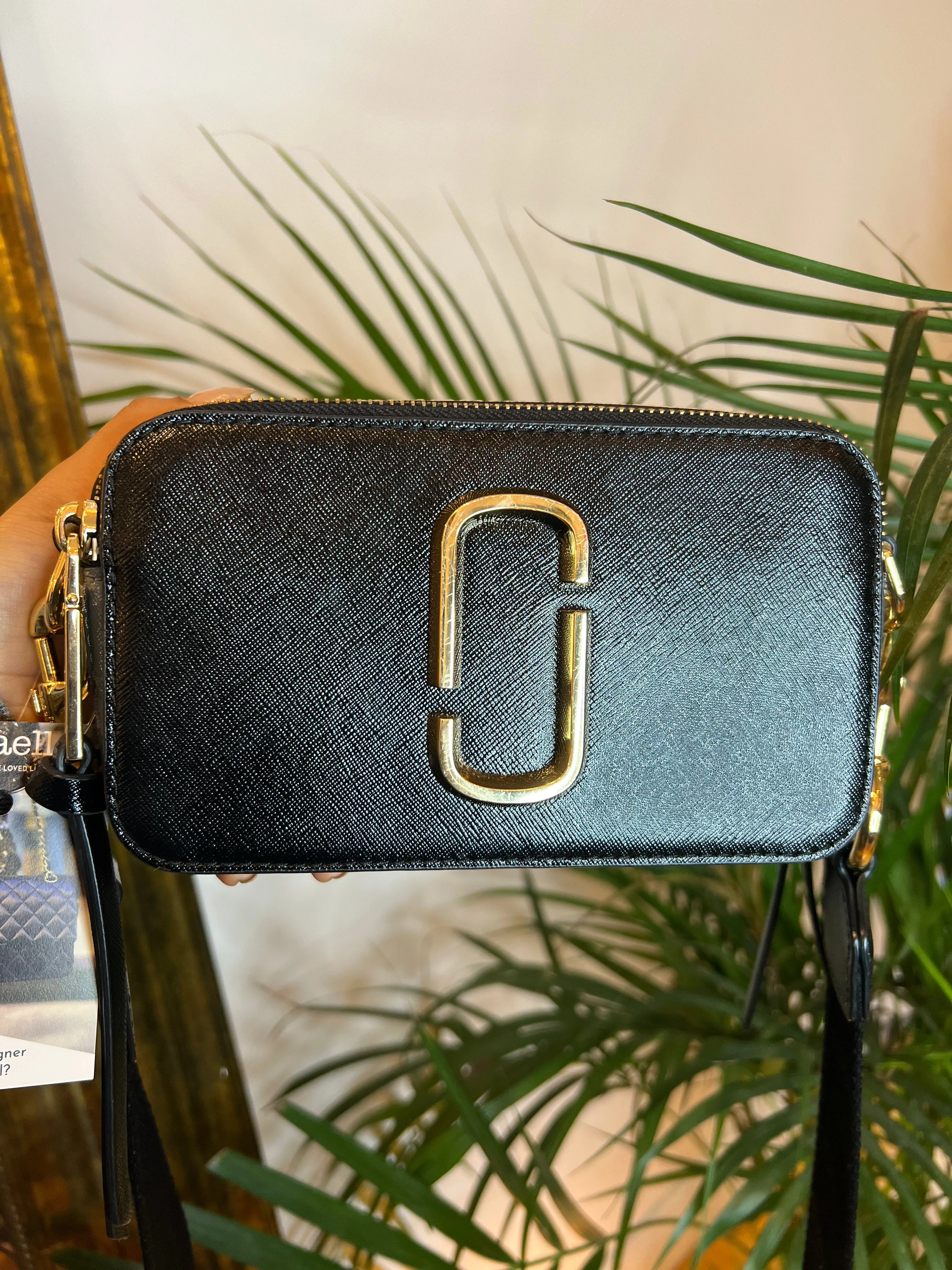 Marc Jacobs Black & Grey Leather Snapshot