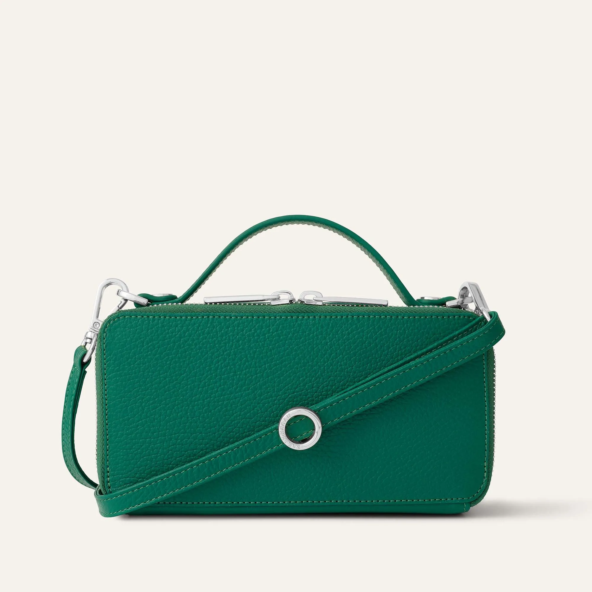 Marie Handbag | Evergreen with Silver hardware