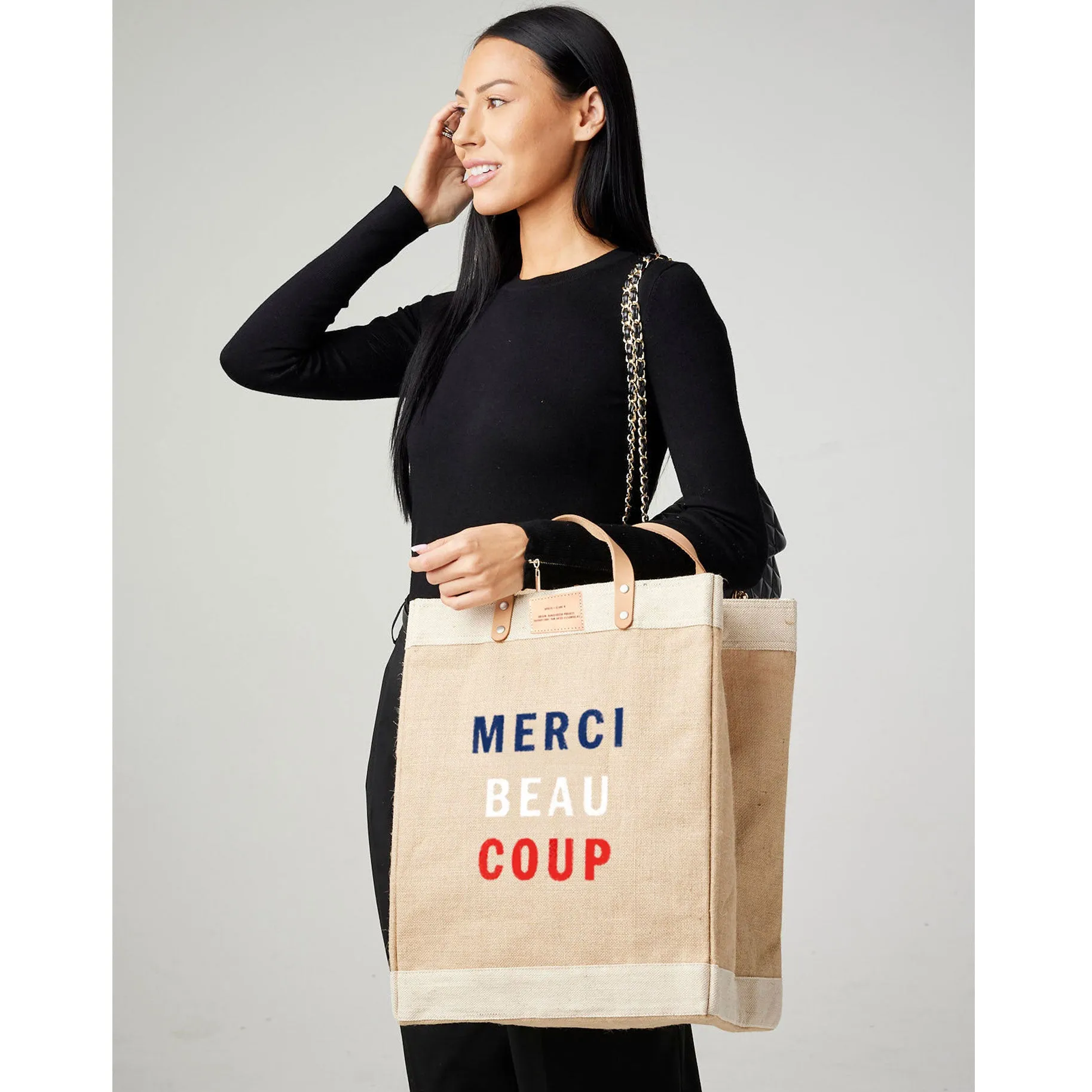 Market Bag in Natural for Clare V. Merci Beau Coup