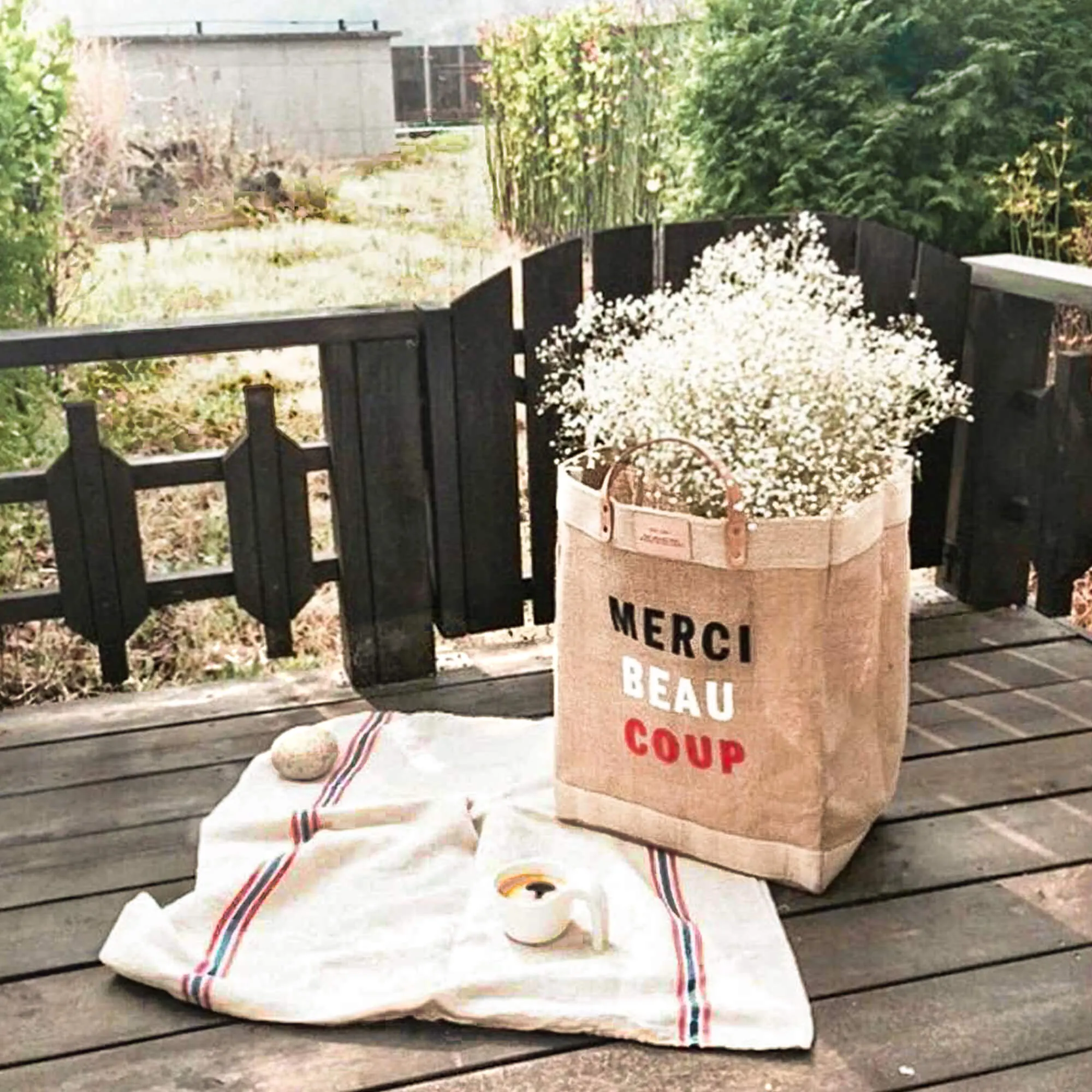 Market Bag in Natural for Clare V. Merci Beau Coup