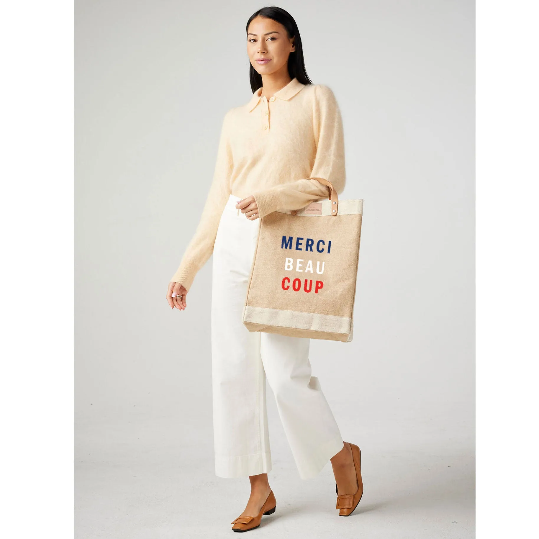 Market Bag in Natural for Clare V. Merci Beau Coup