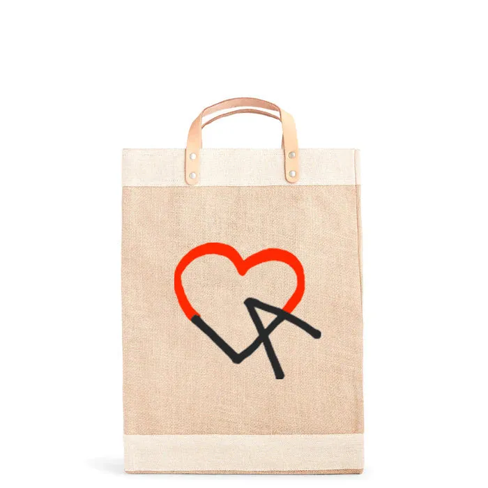 Market Bag in Natural LA Black Print by Geoff McFetridge