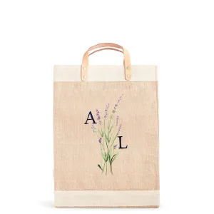 Market Bag in Natural Lavender Bloom by Amy Logsdon