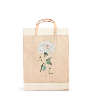 Market Bag in Natural Peony by Amy Logsdon