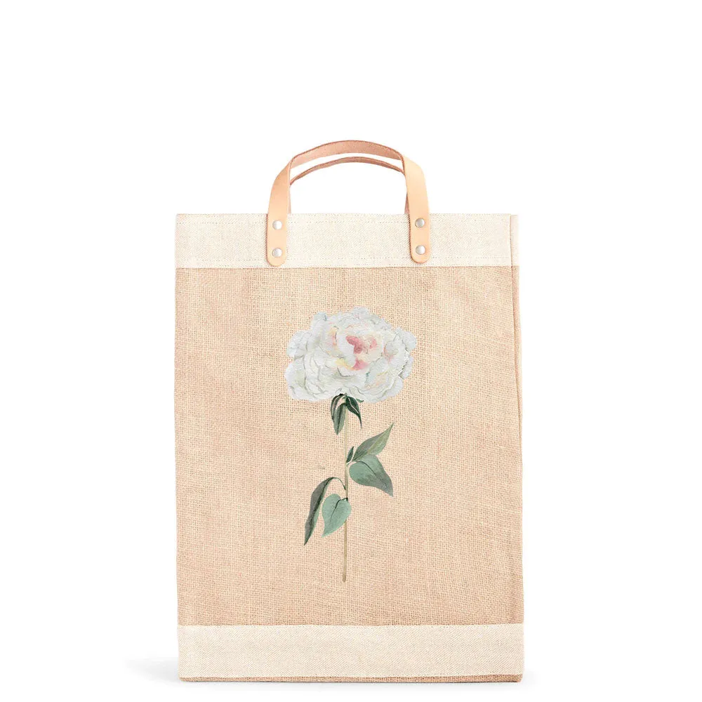 Market Bag in Natural Peony by Amy Logsdon