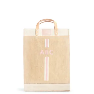 Market Bag in Natural with Pink Striped Monogram