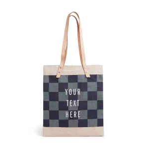 Market Tote in Navy Checker