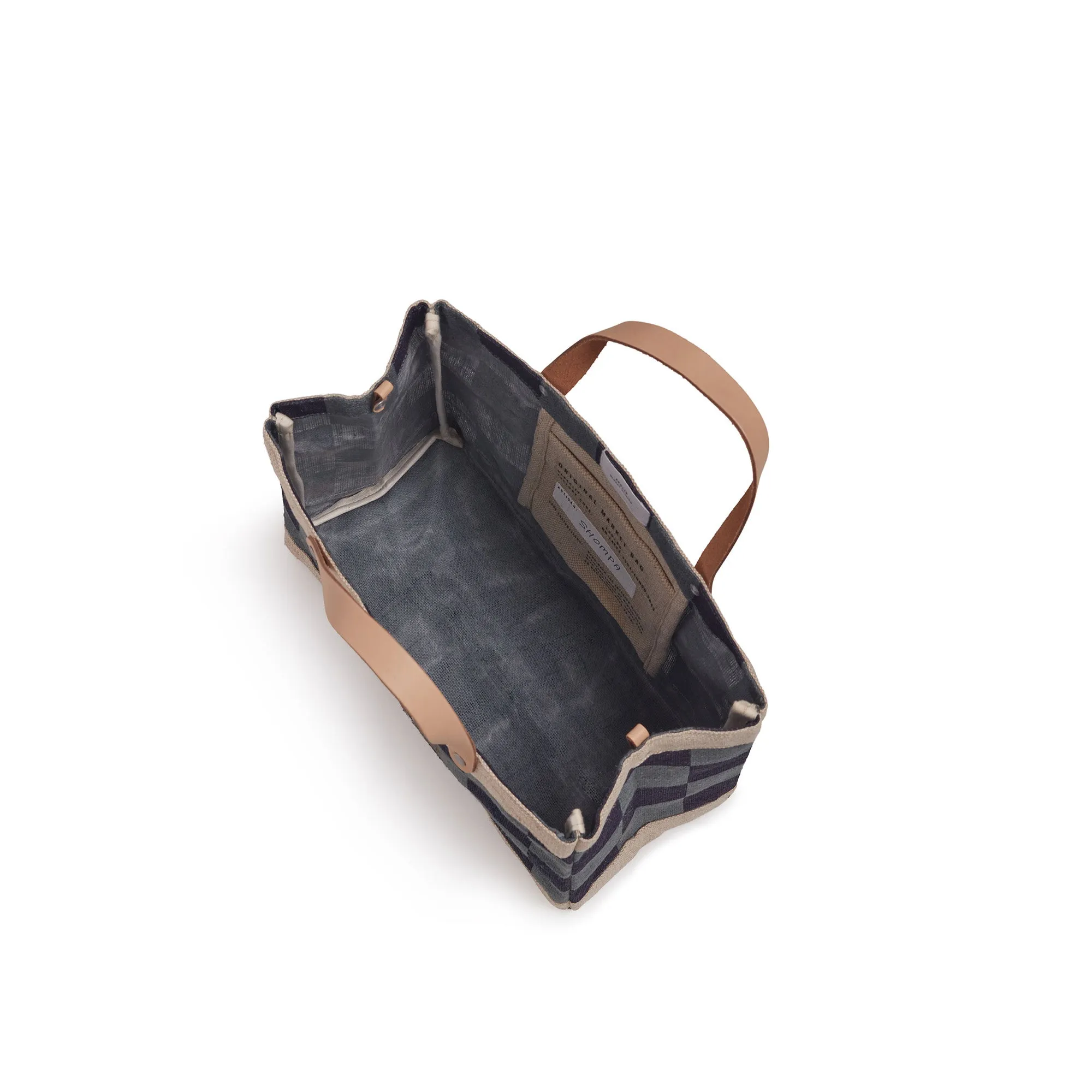 Market Tote in Navy Checker