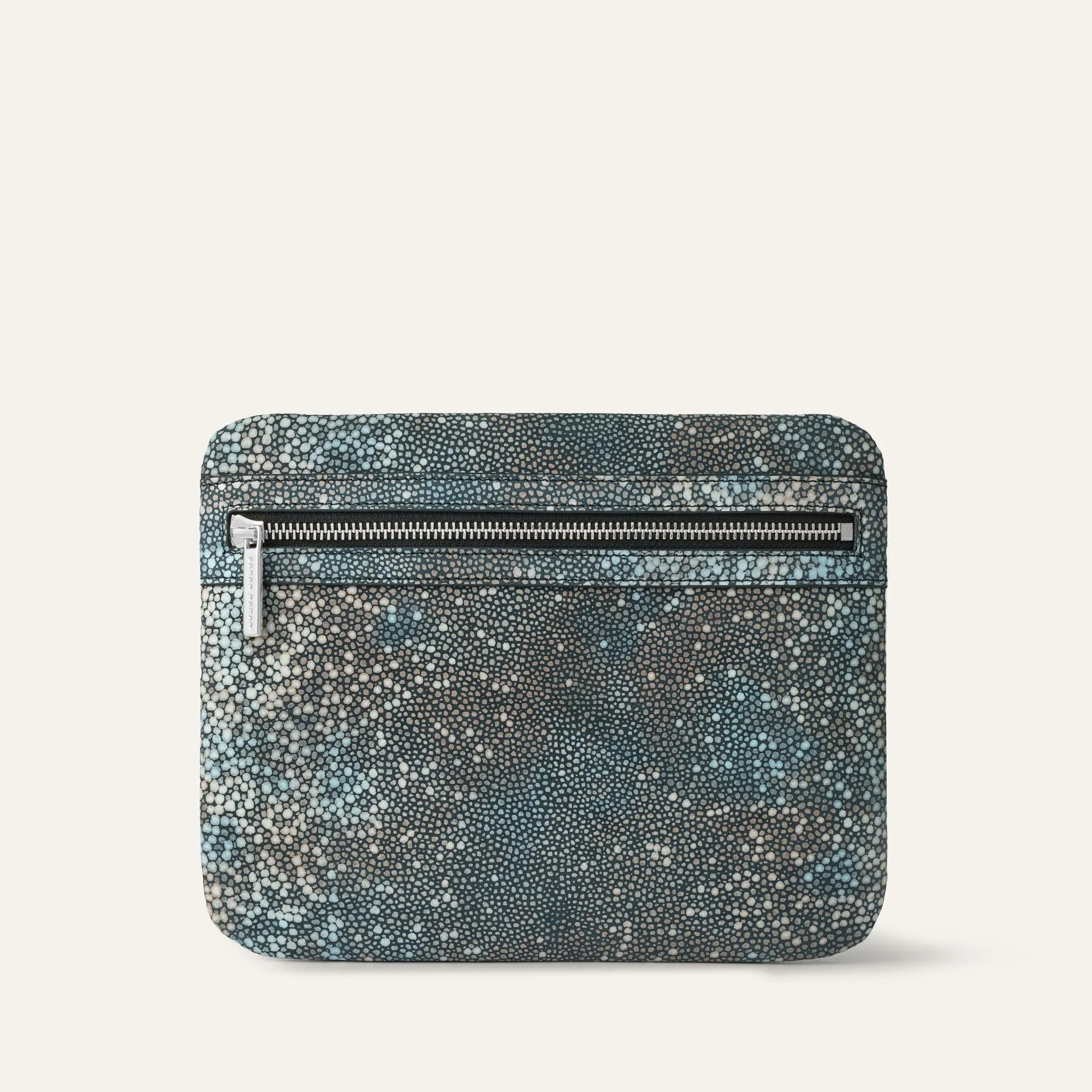 Mia Pouch | Multi Shagreen with Silver hardware