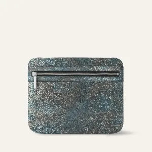 Mia Pouch | Multi Shagreen with Silver hardware