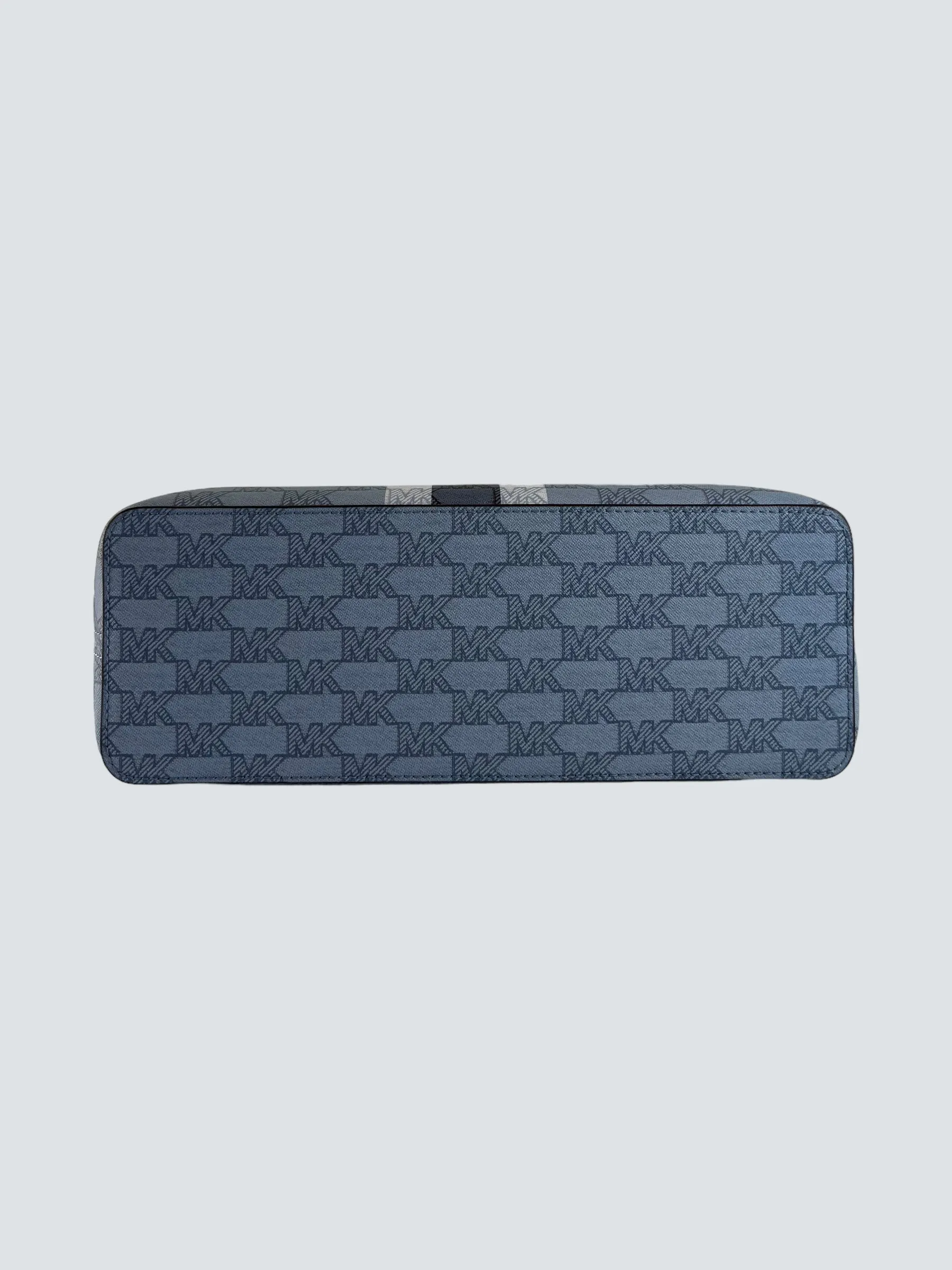 Michael Kors Blue Monogram Canvas Jet Set Tote