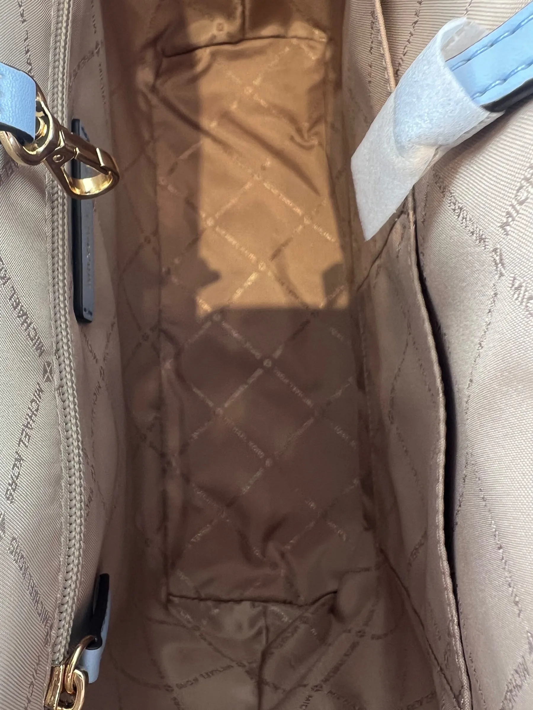 Michael Kors Blue Monogram Canvas Jet Set Tote