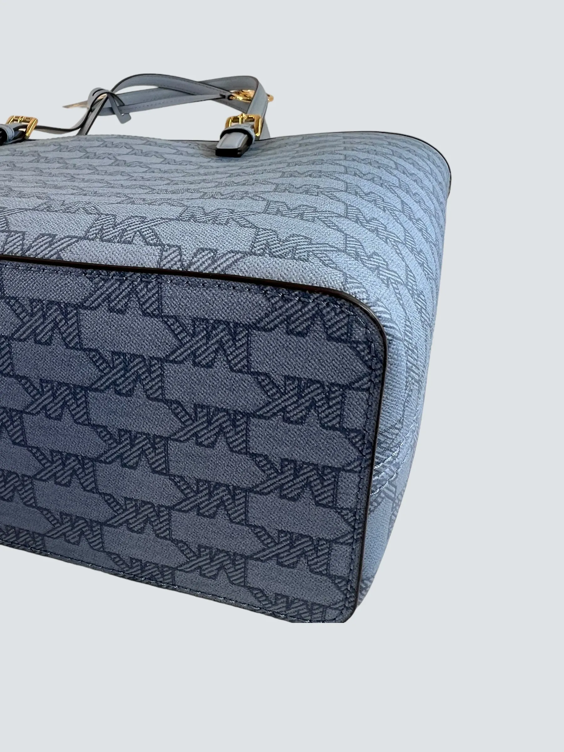 Michael Kors Blue Monogram Canvas Jet Set Tote