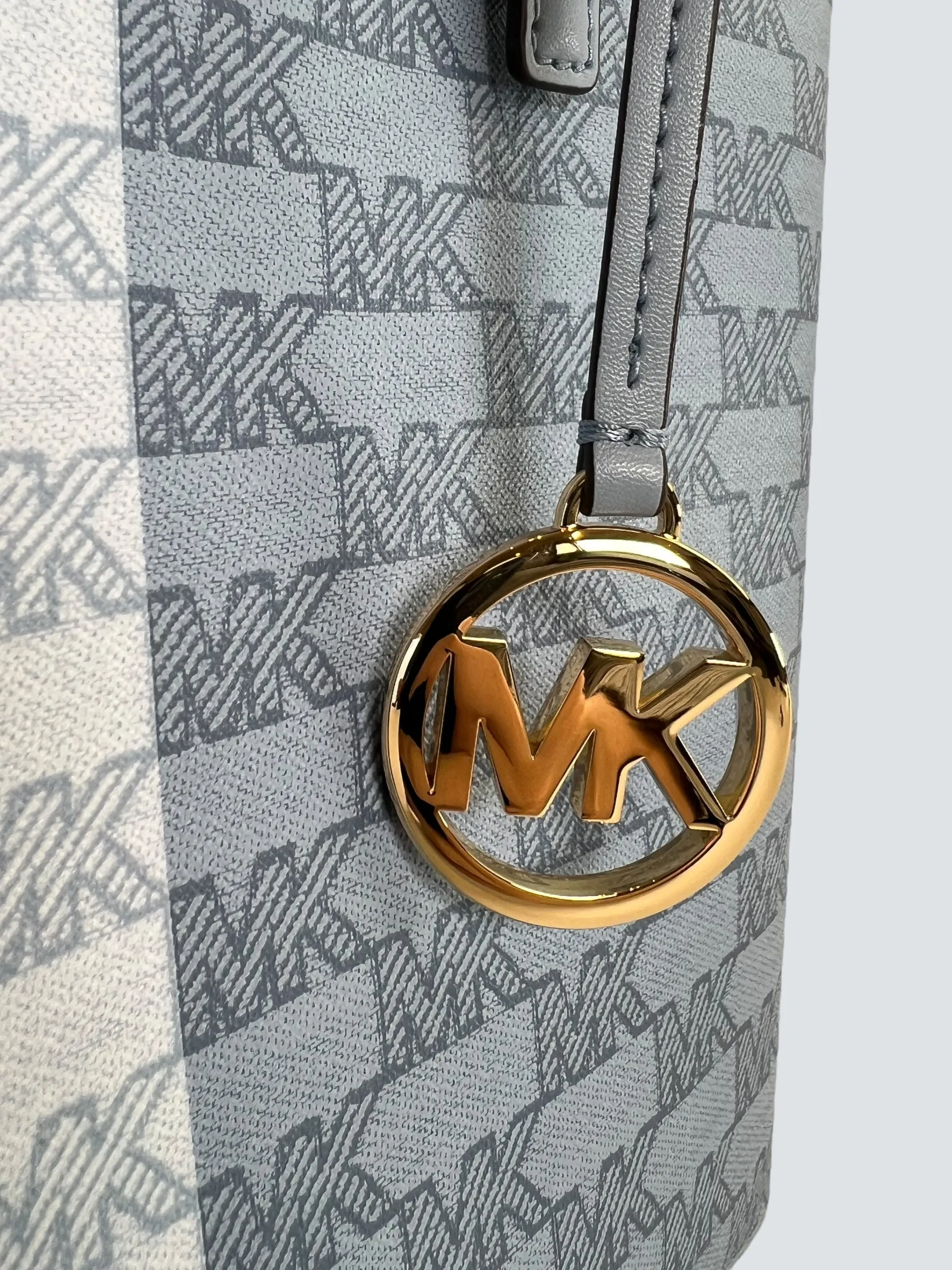 Michael Kors Blue Monogram Canvas Jet Set Tote
