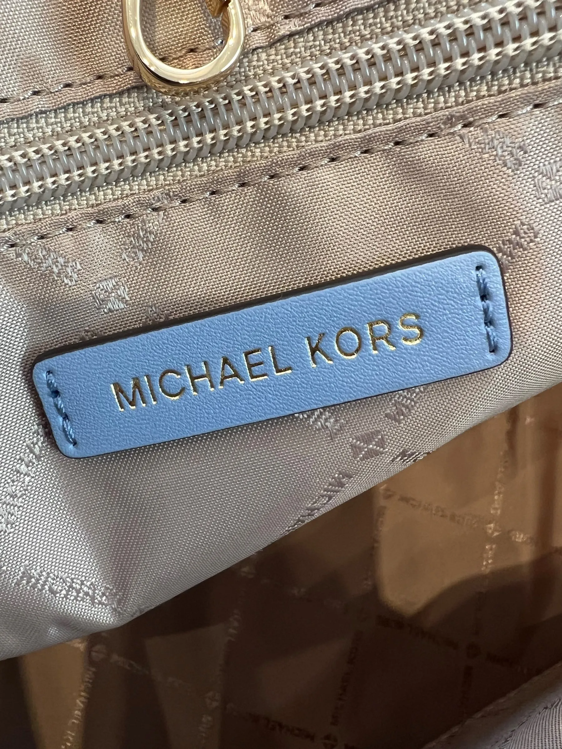 Michael Kors Blue Monogram Canvas Jet Set Tote