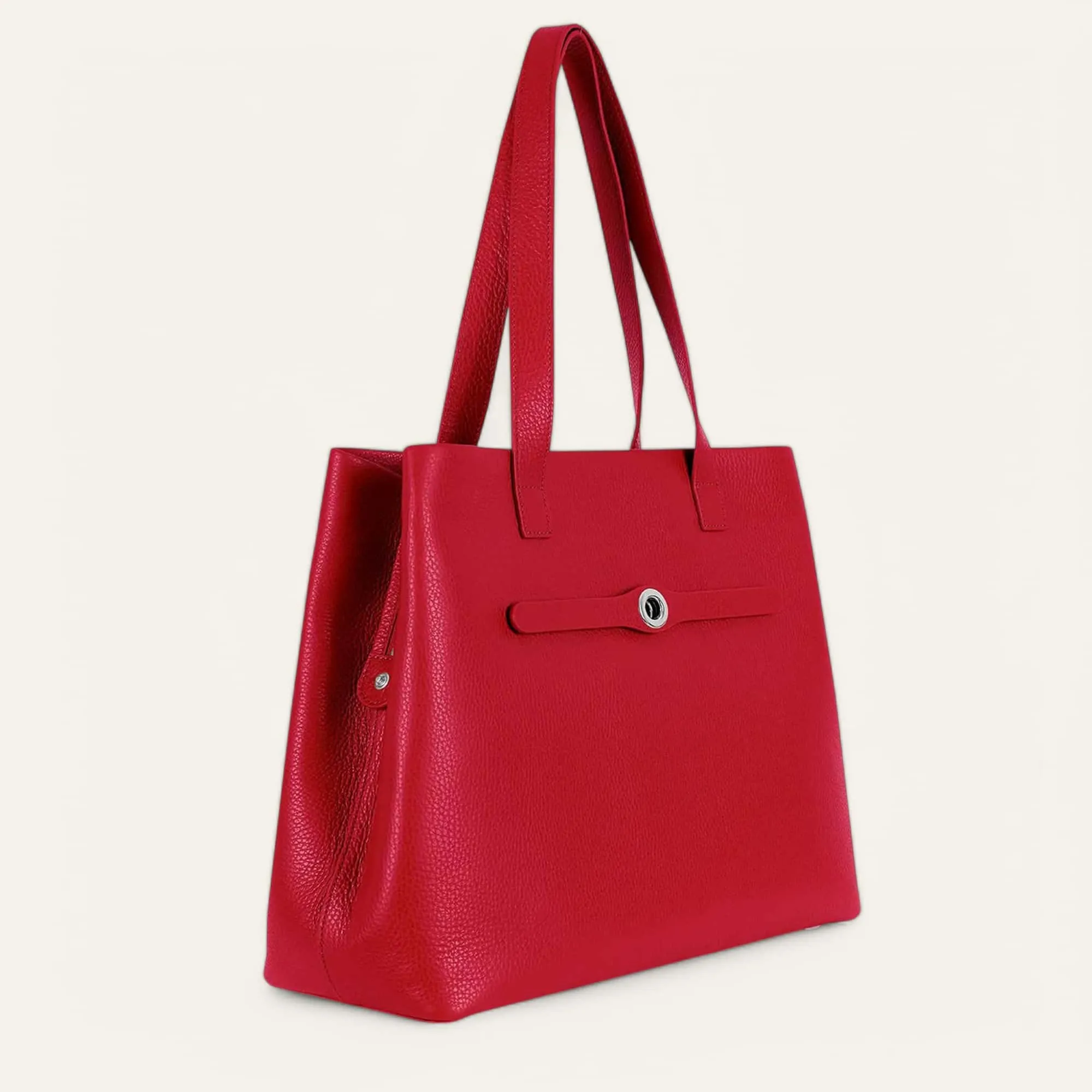 Michelle Tote | Pillarbox Red with Silver hardware
