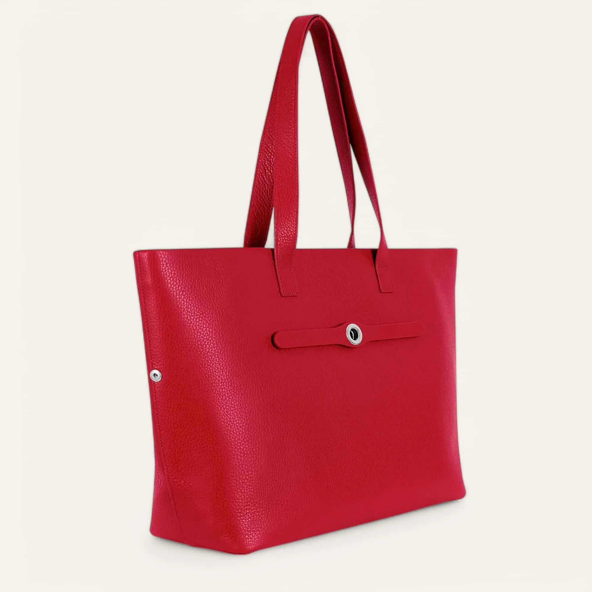Michelle Tote | Pillarbox Red with Silver hardware