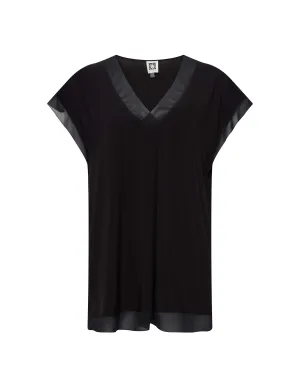 Mixed Media Pleat Front Shell