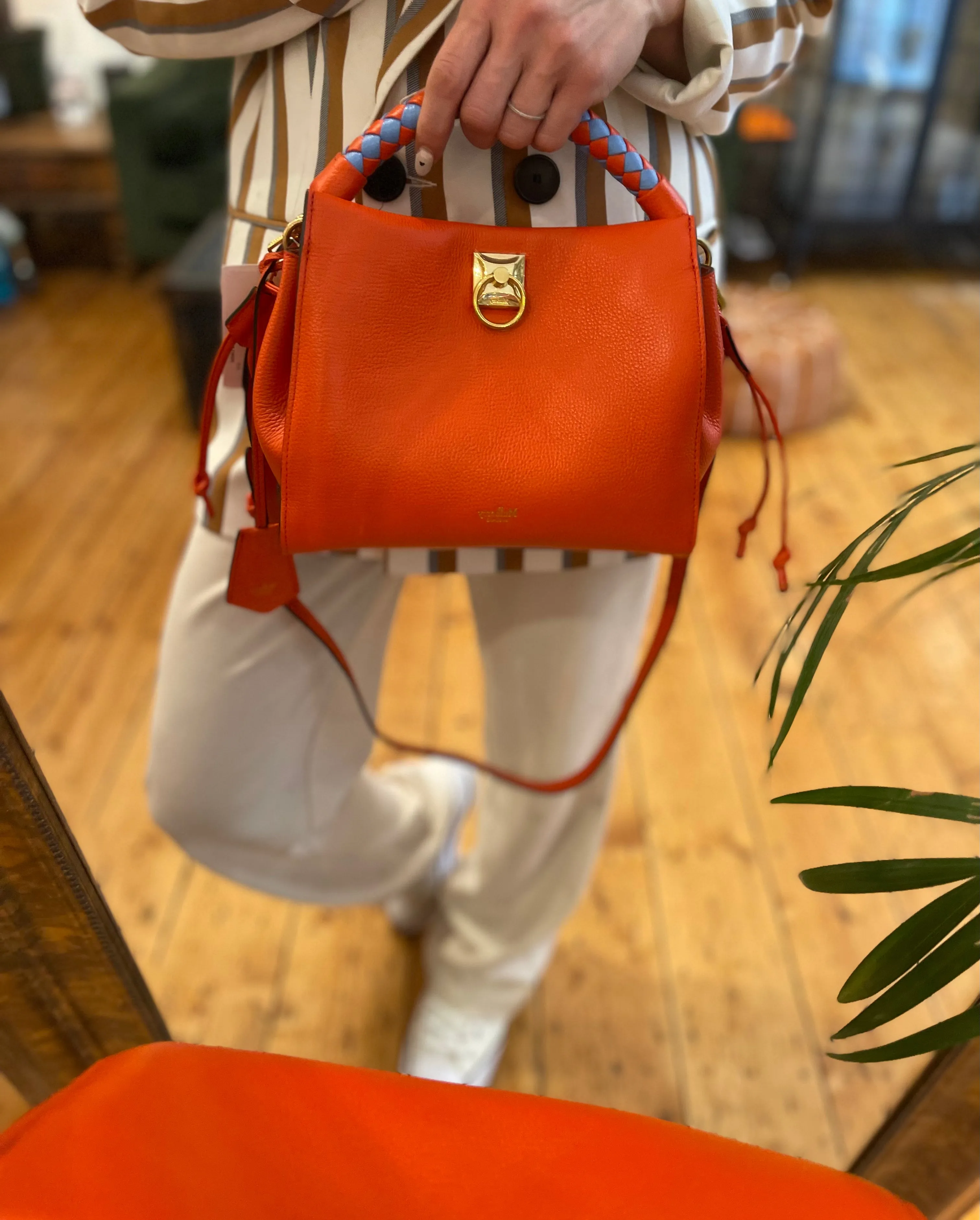 Mulberry Coral Leather Iris Shoulder Bag