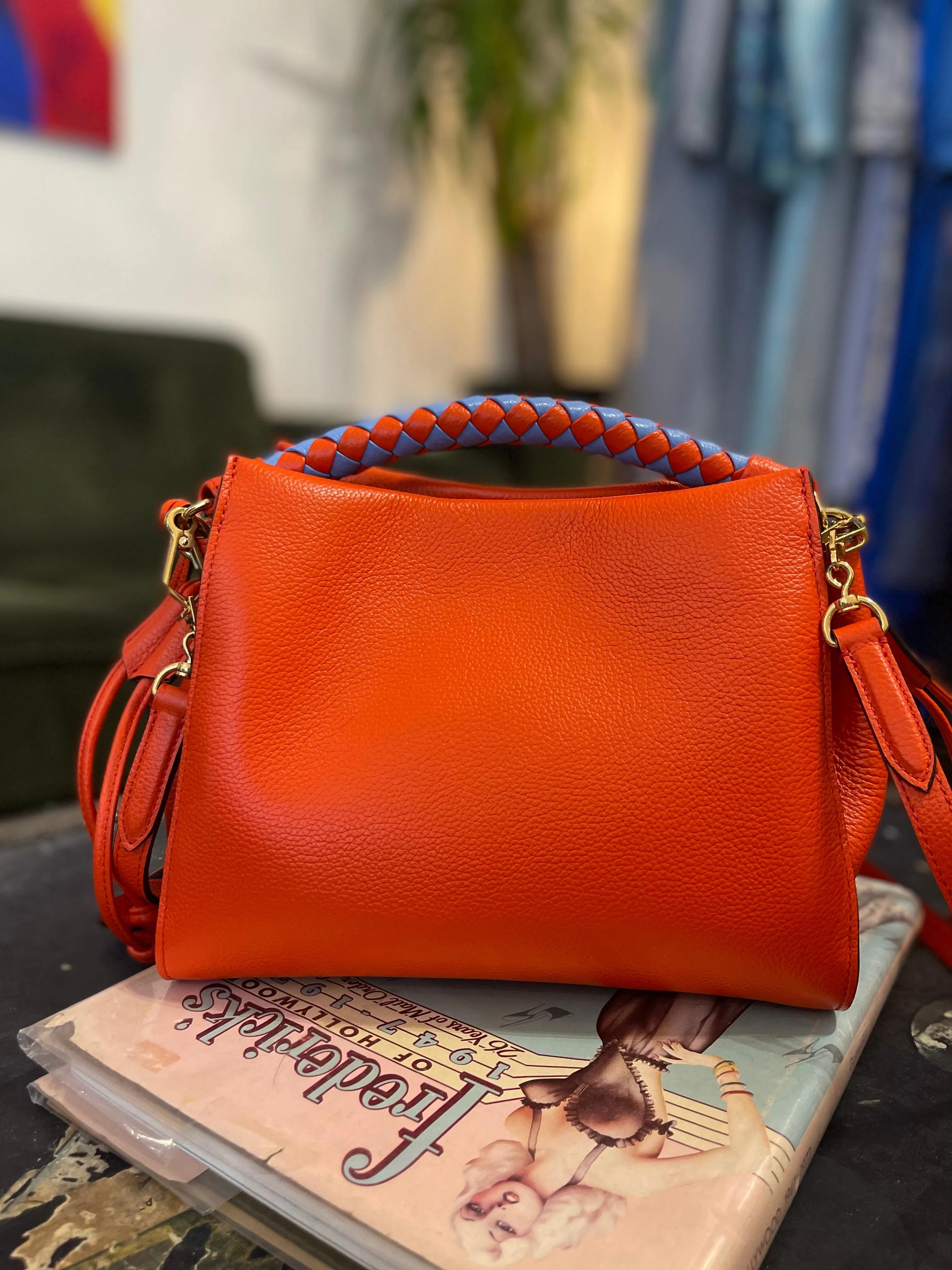 Mulberry Coral Leather Iris Shoulder Bag