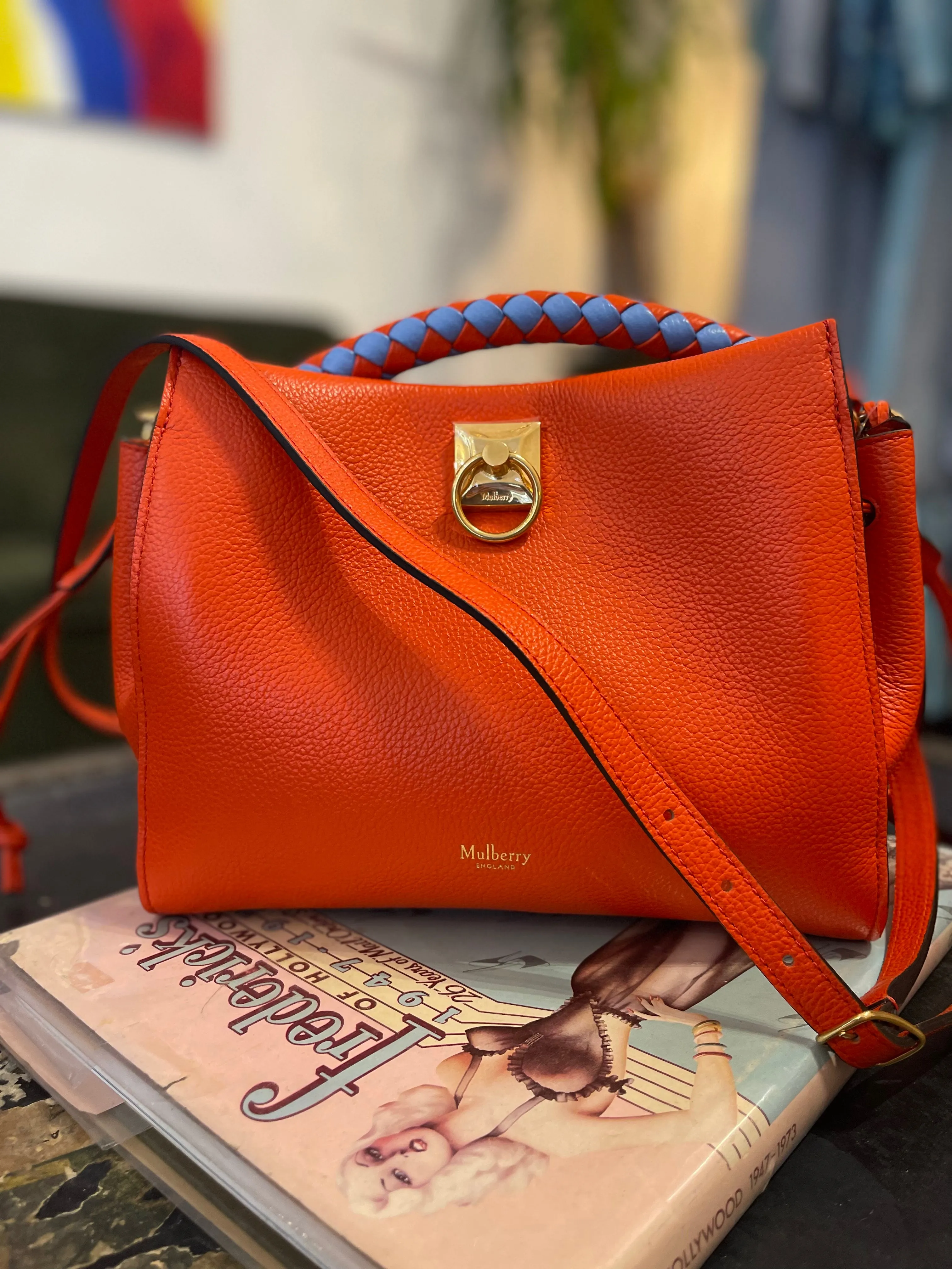 Mulberry Coral Leather Iris Shoulder Bag