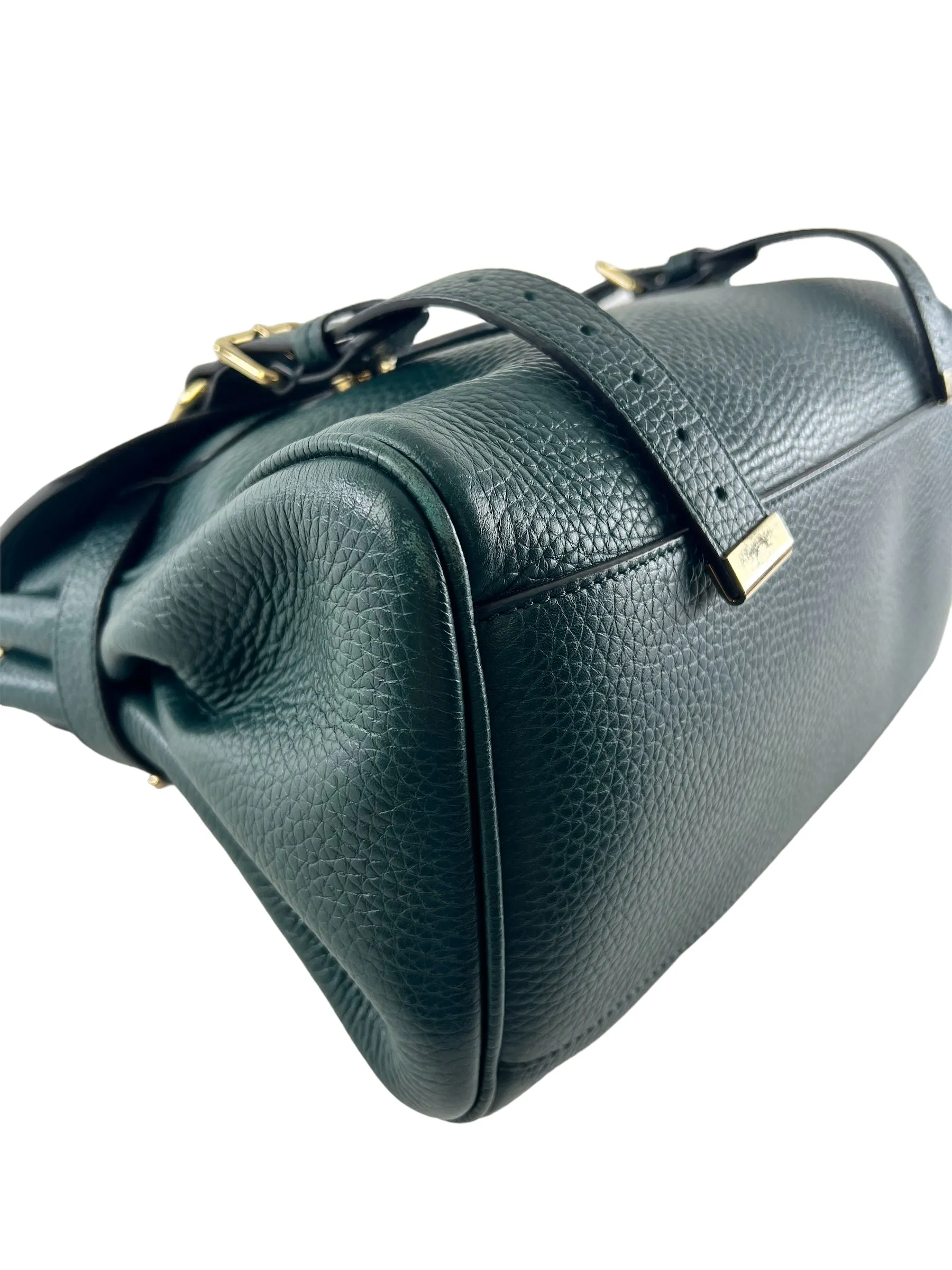 Mulberry Emerald Green Grained Leather Alexa Satchel