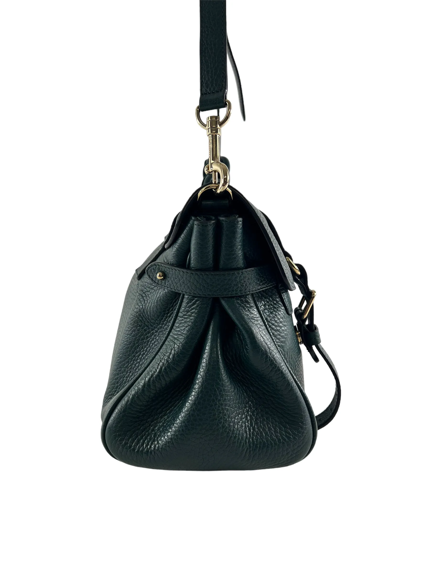 Mulberry Emerald Green Grained Leather Alexa Satchel