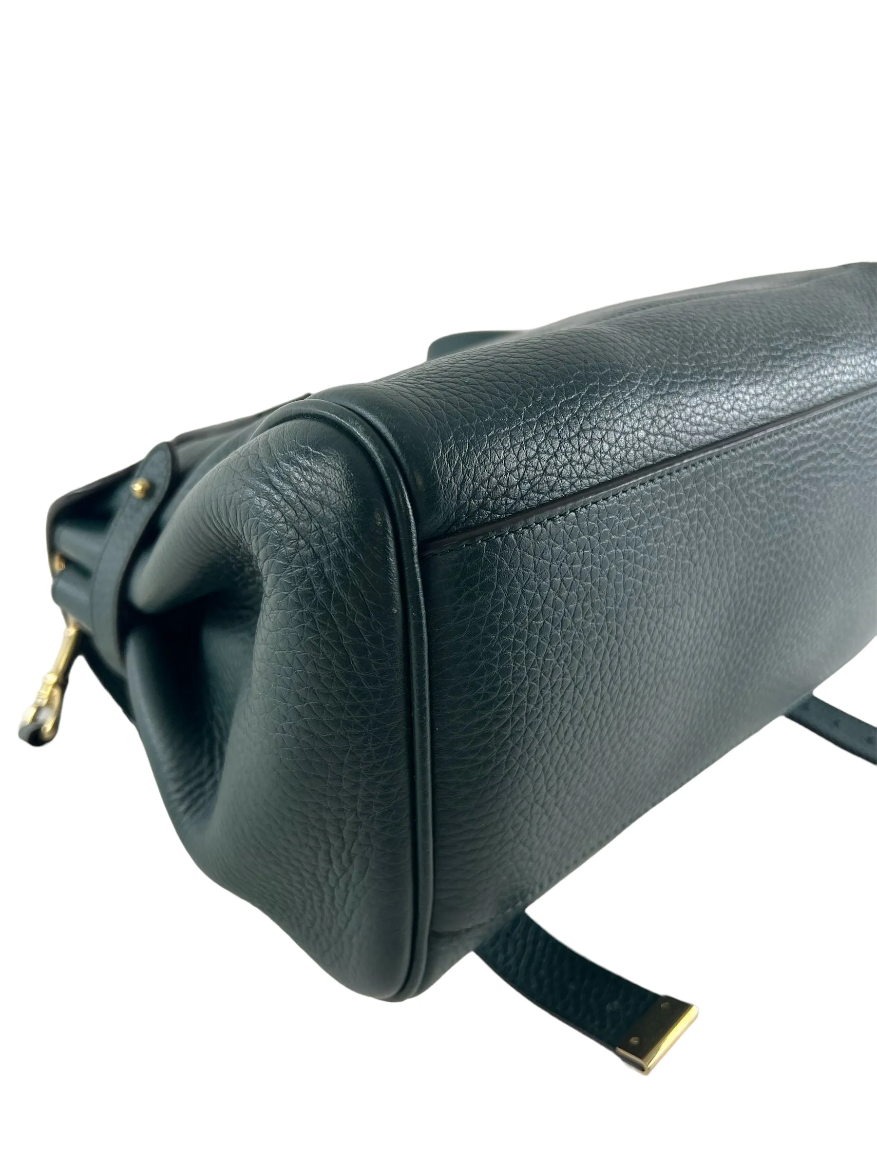 Mulberry Emerald Green Grained Leather Alexa Satchel