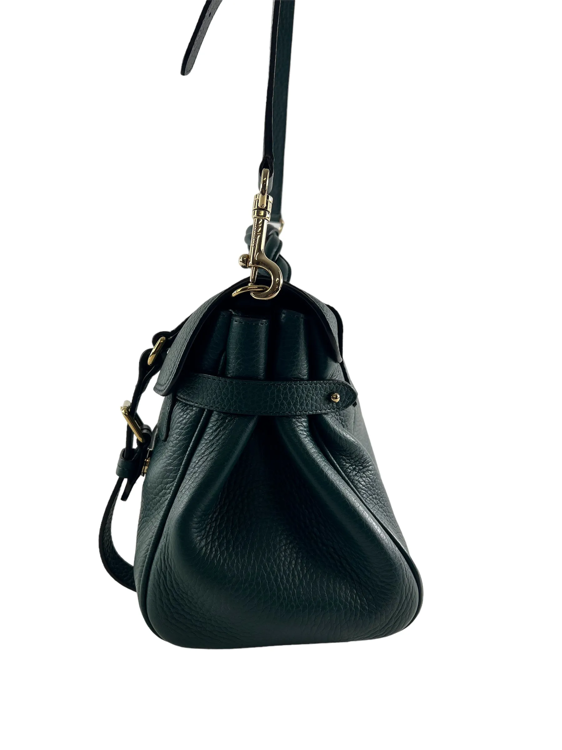 Mulberry Emerald Green Grained Leather Alexa Satchel